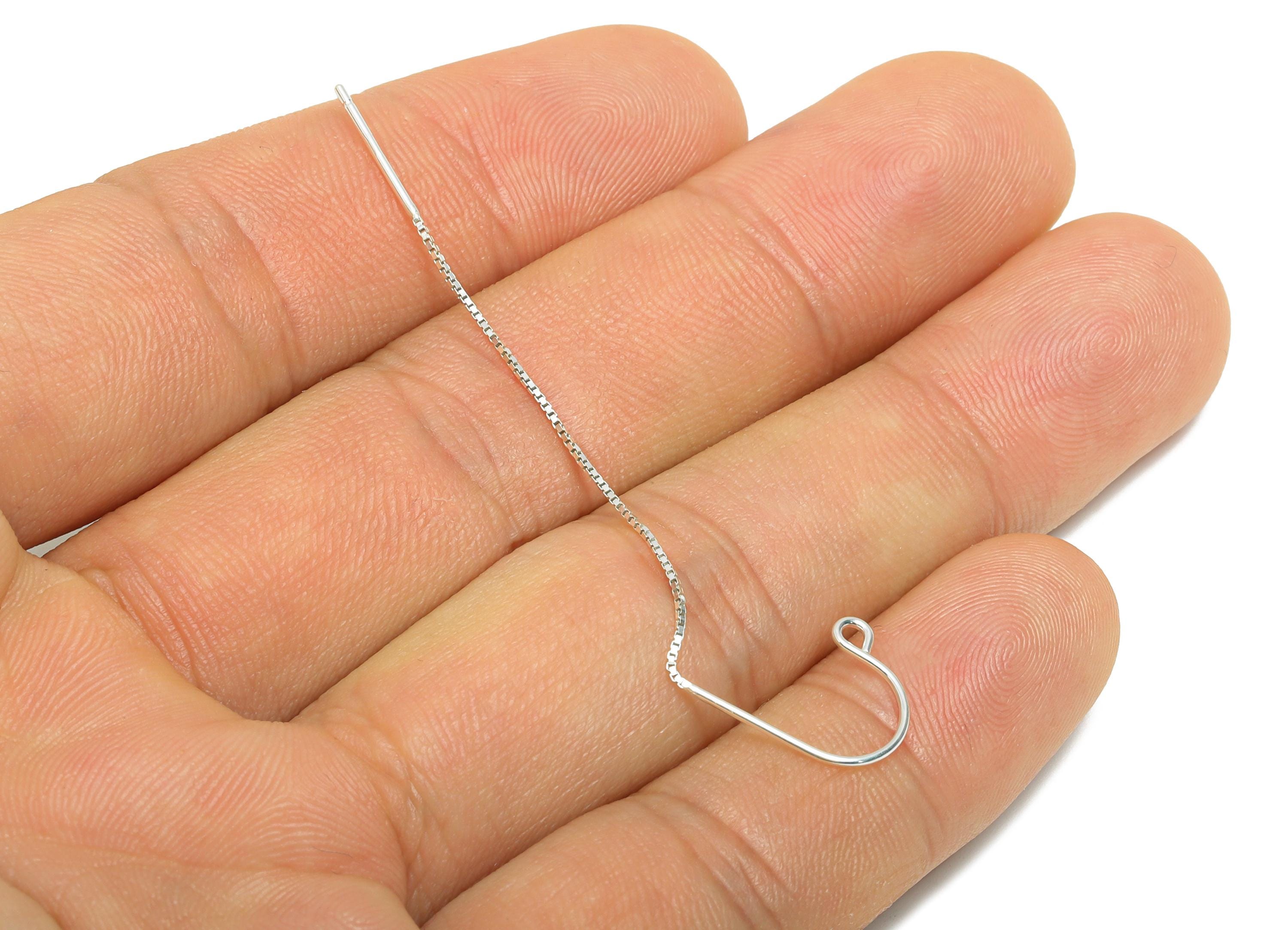 Sterling Silver Tassel Earring Wire - Silver Chain Tassel Hook Earring Wire with Loop - 925 Sterling Silver - Jewelry Making DIY - SI1156 - DOMEDBAZAAR
