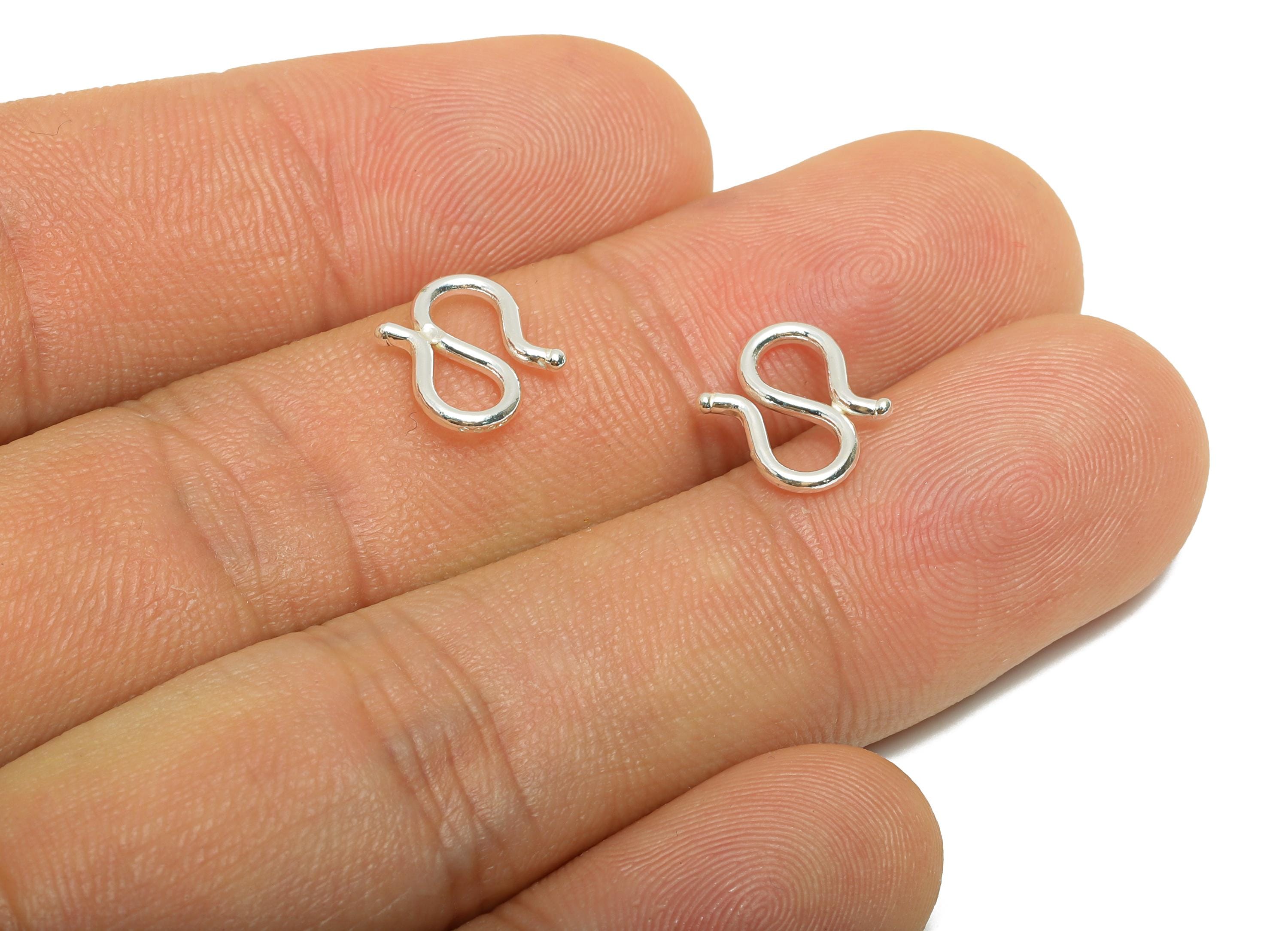 Sterling Silver S Hook Clasp - Bracelet Necklace Hook Clasp - 925 Sterling Silver - Handmade Jewelry Supplies -Jewelry Hook Connector-SI1158 - DOMEDBAZAAR