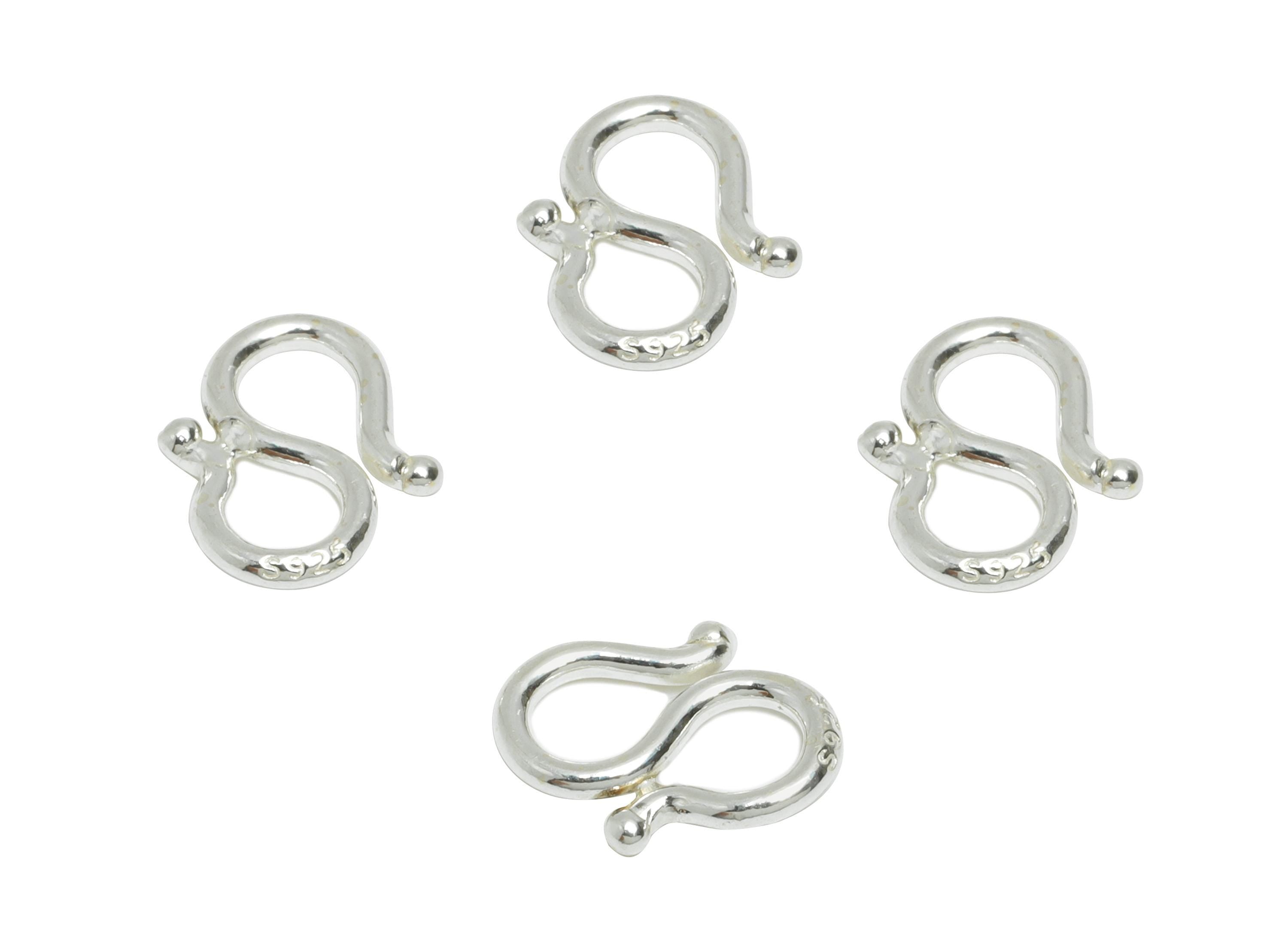Sterling Silver S Hook Clasp - Bracelet Necklace Hook Clasp - 925 Sterling Silver - Handmade Jewelry Supplies -Jewelry Hook Connector-SI1159 - DOMEDBAZAAR