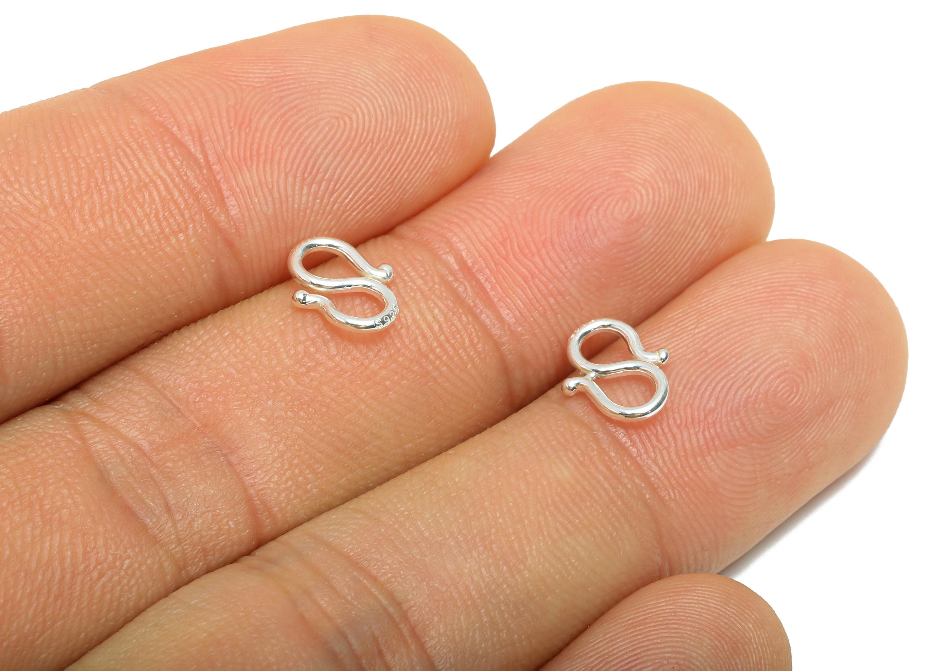 Sterling Silver S Hook Clasp - Bracelet Necklace Hook Clasp - 925 Sterling Silver - Handmade Jewelry Supplies -Jewelry Hook Connector-SI1159 - DOMEDBAZAAR