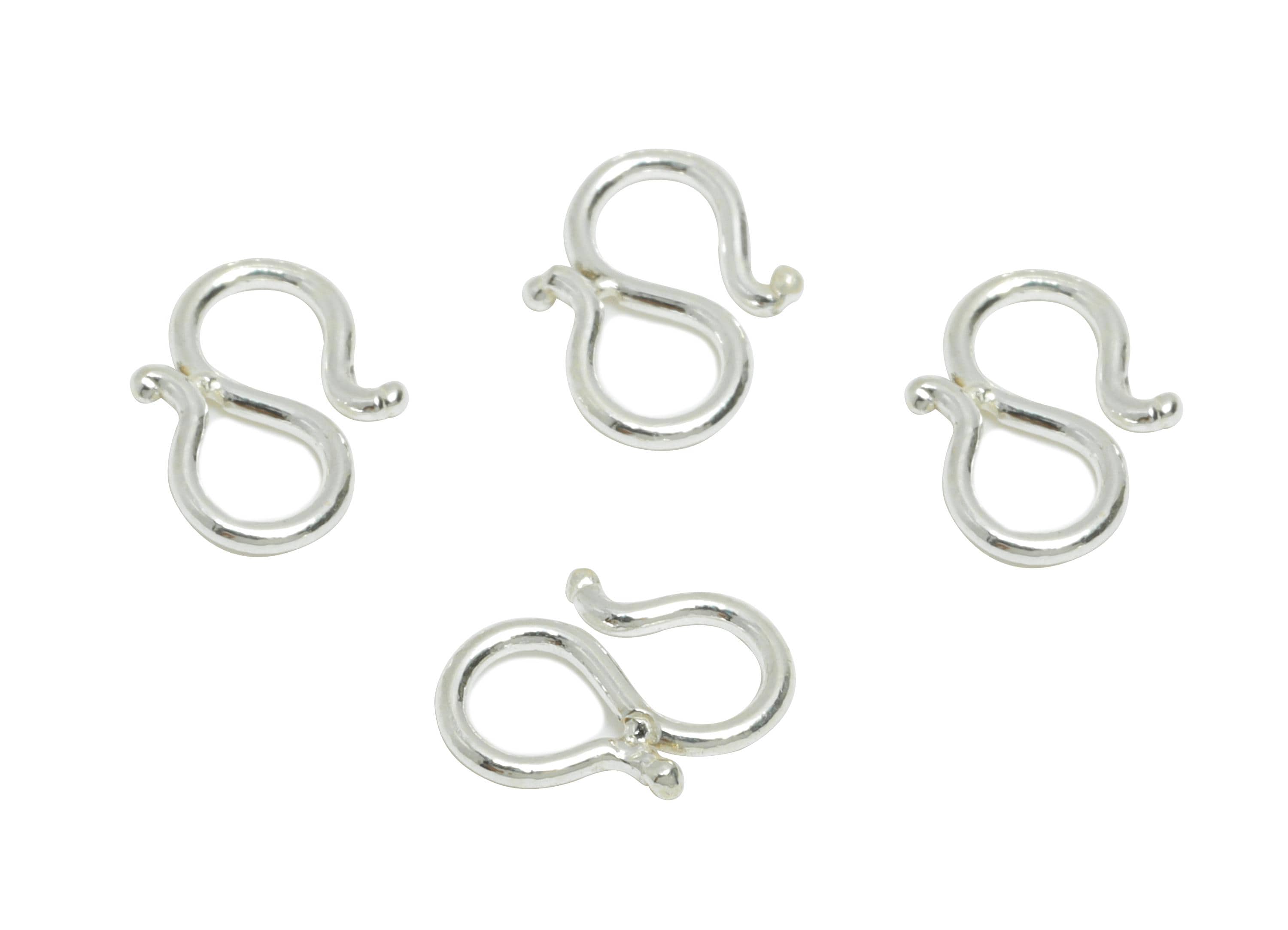 Sterling Silver S Hook Clasp - Bracelet Necklace Hook Clasp - 925 Sterling Silver - Handmade Jewelry Supplies -Jewelry Hook Connector-SI1160 - DOMEDBAZAAR