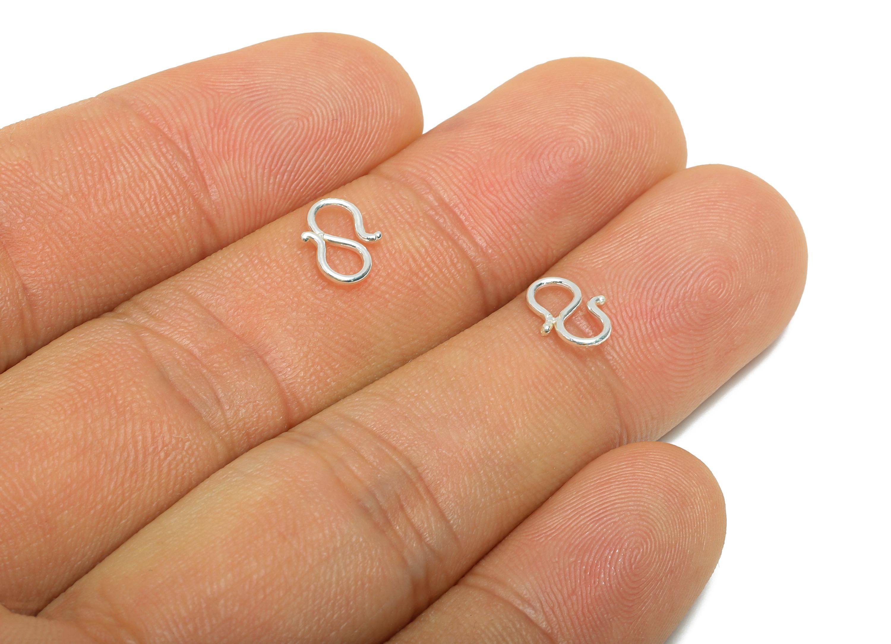 Sterling Silver S Hook Clasp - Bracelet Necklace Hook Clasp - 925 Sterling Silver - Handmade Jewelry Supplies -Jewelry Hook Connector-SI1160 - DOMEDBAZAAR