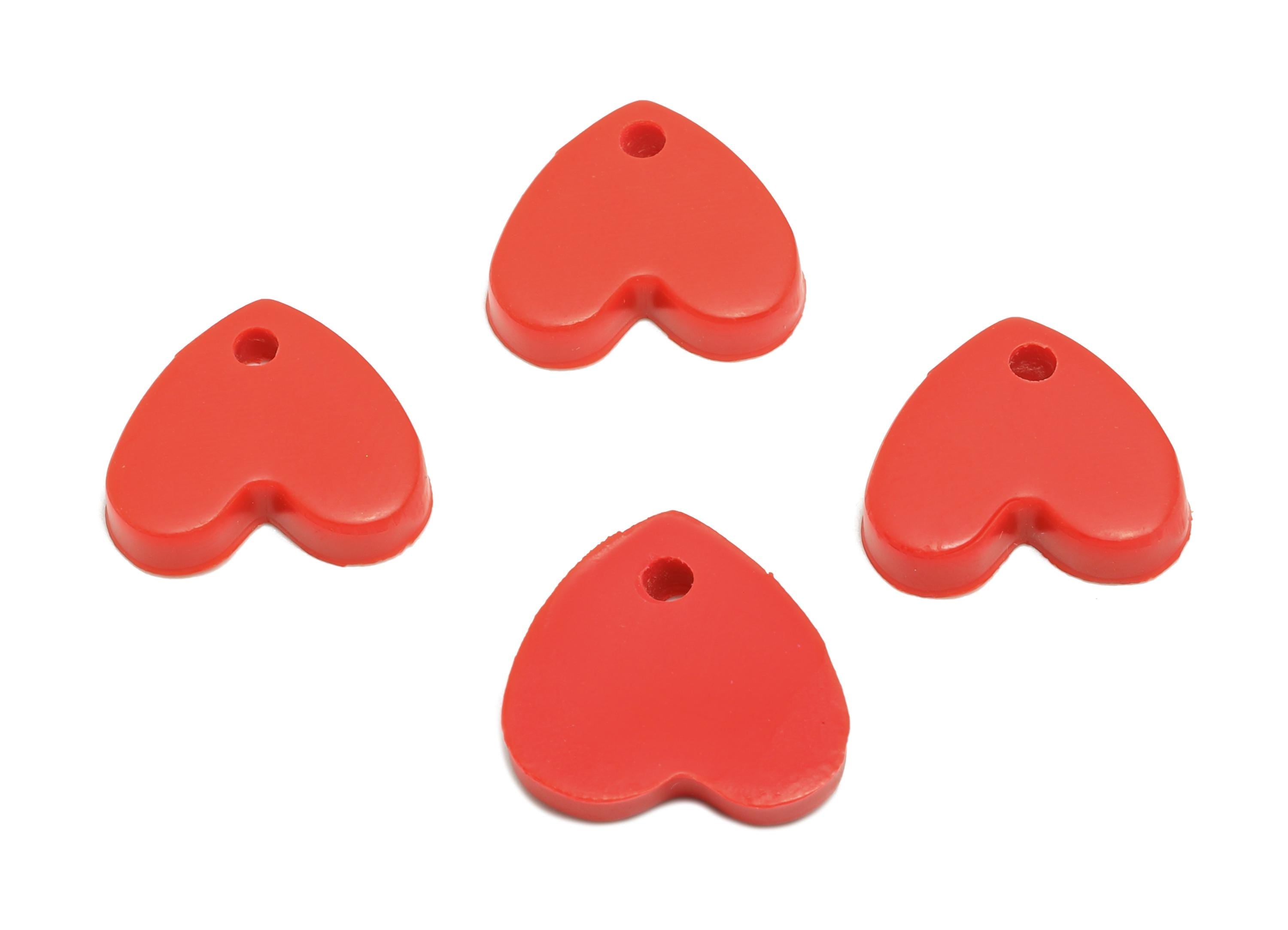 Polymer Clay Heart Earring Charms - Polymer Clay Heart Charms - Earring Findings - Jewelry Making Supplies - 11.9x13.53x3mm - PC2427 - DOMEDBAZAAR