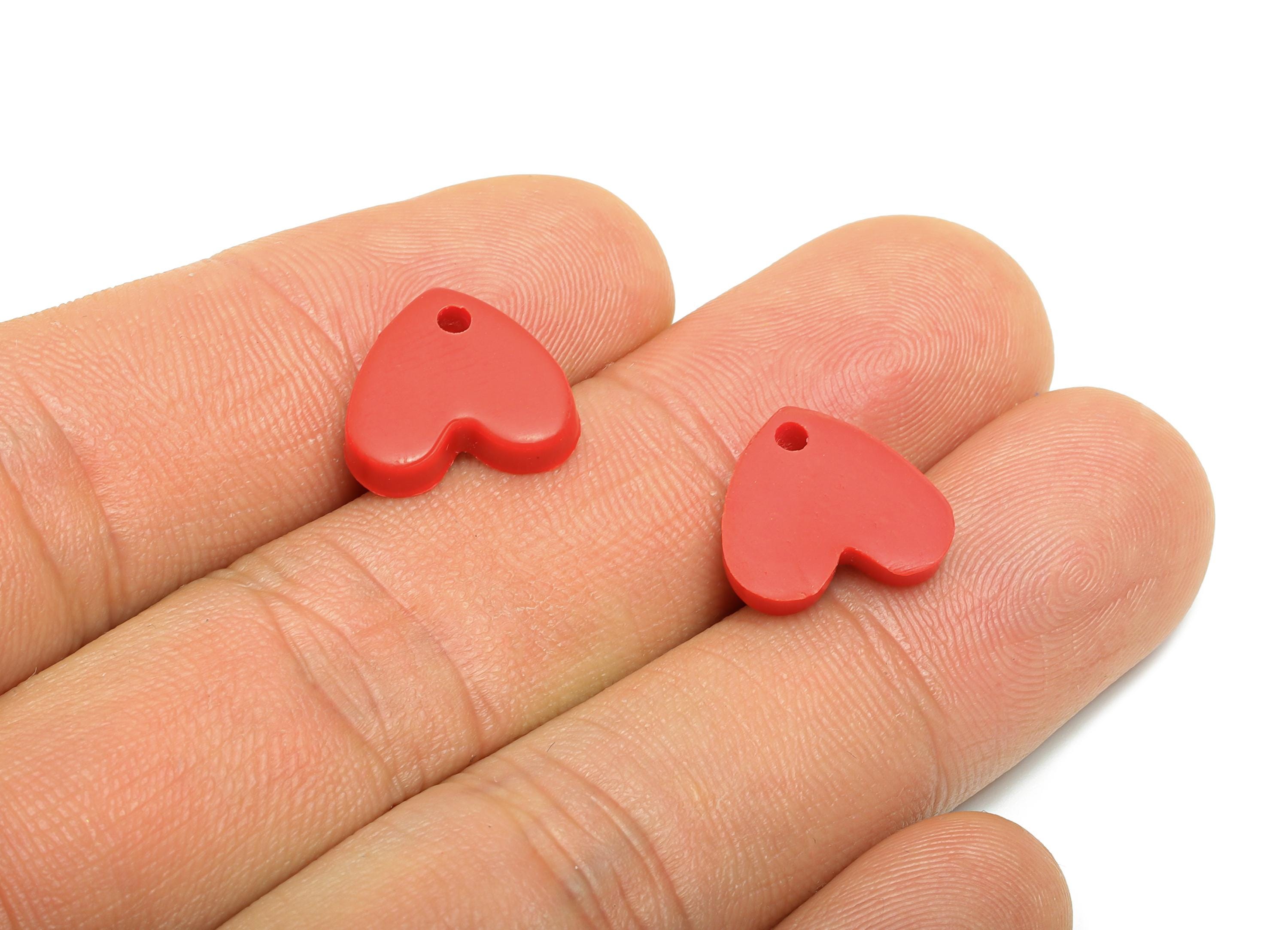 Polymer Clay Heart Earring Charms - Polymer Clay Heart Charms - Earring Findings - Jewelry Making Supplies - 11.9x13.53x3mm - PC2427 - DOMEDBAZAAR