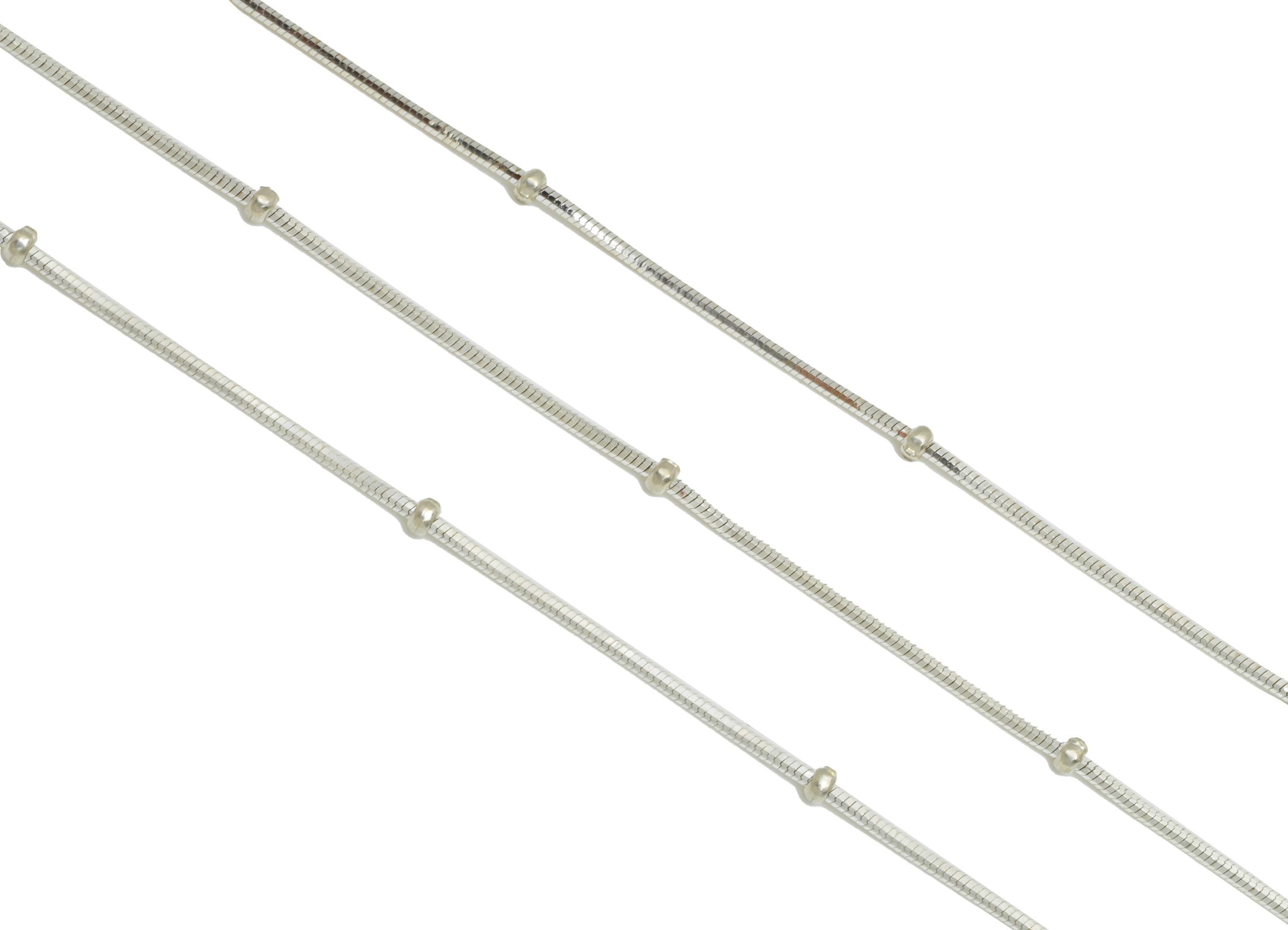 Beaded Snake Chain - Ball Satellite Snake Chain - Elegant Ball Snake Chain - 925 Sterling Silver Chain - Chain DIY Jewelry Making - RGP10779 - DOMEDBAZAAR