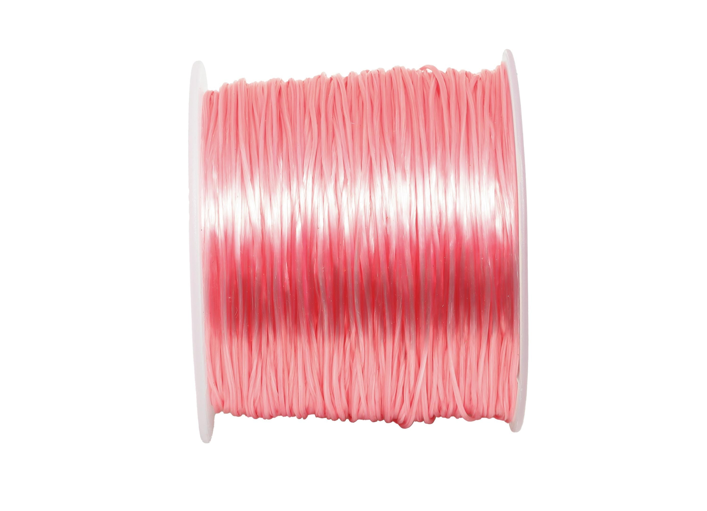 0.6mm Elastic Thread - Elastic Cord for Crafts 60m/Roll - Pink Beading and Jewelry Making Elastic - Elastic Sewing and Craft Cord - TH1122