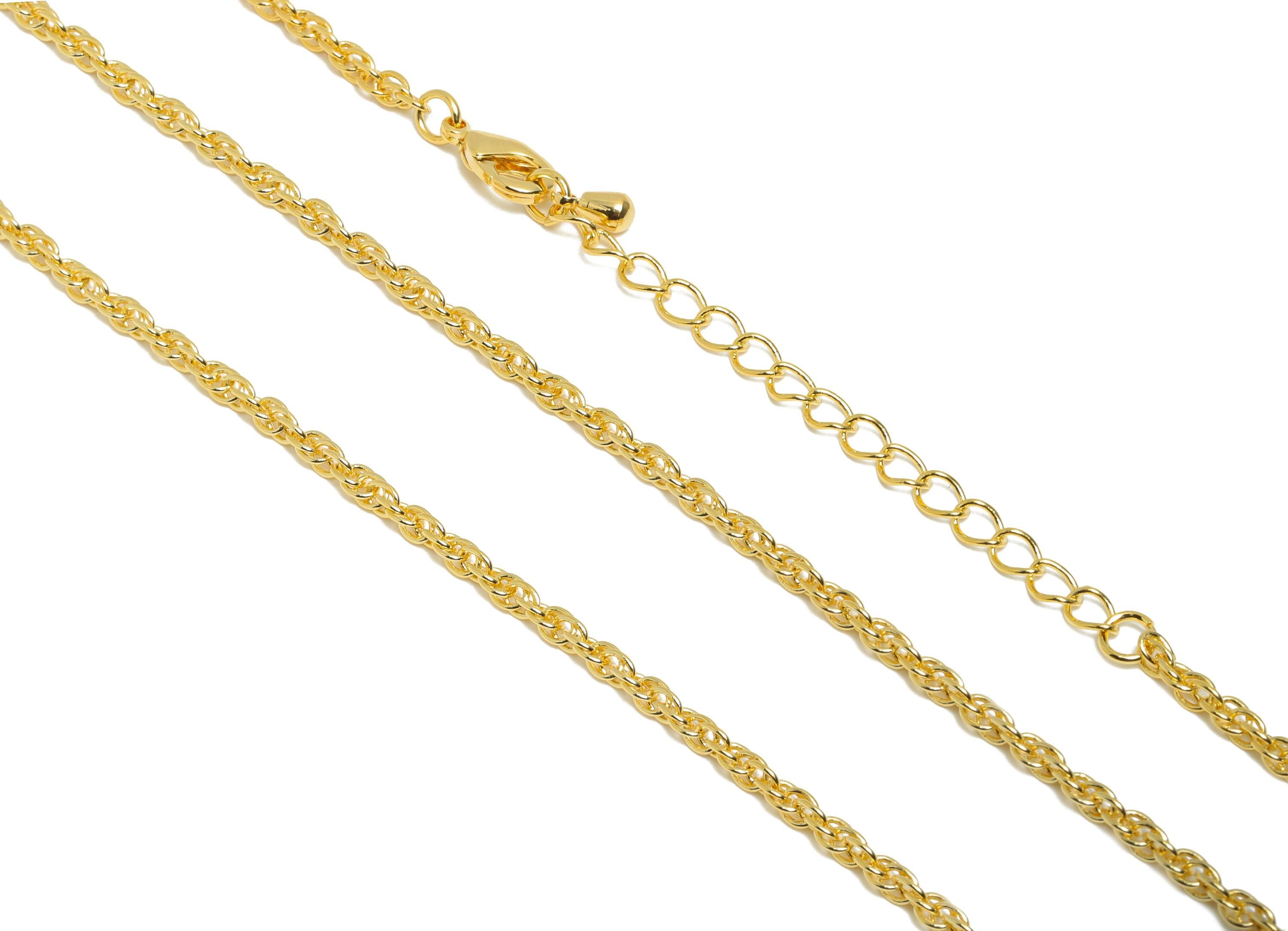 40+5cm Finished Rope Chain - Delicate Brass Rope Chain - Rope Chain Necklace - Lobster Clasp Jewelry Chain - 18K Real Gold Plated - RGP10905 - DOMEDBAZAAR