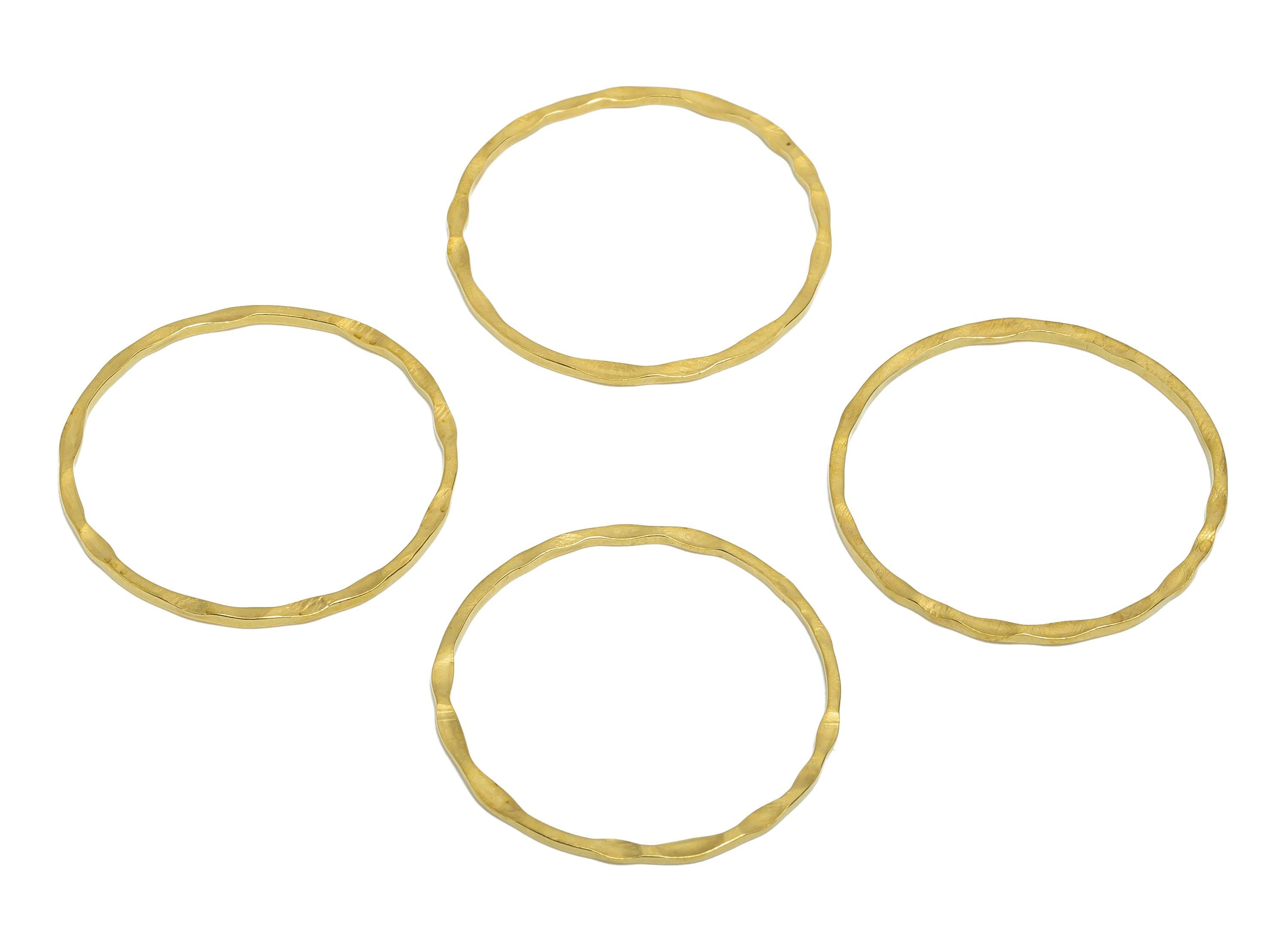 25mm Hammered Ring Connector - Raw Brass Handmade Ring Connector - Circle Jewelry Finding - Irregular Round Jewelry - 25x1x1mm - PP11402 - DOMEDBAZAAR