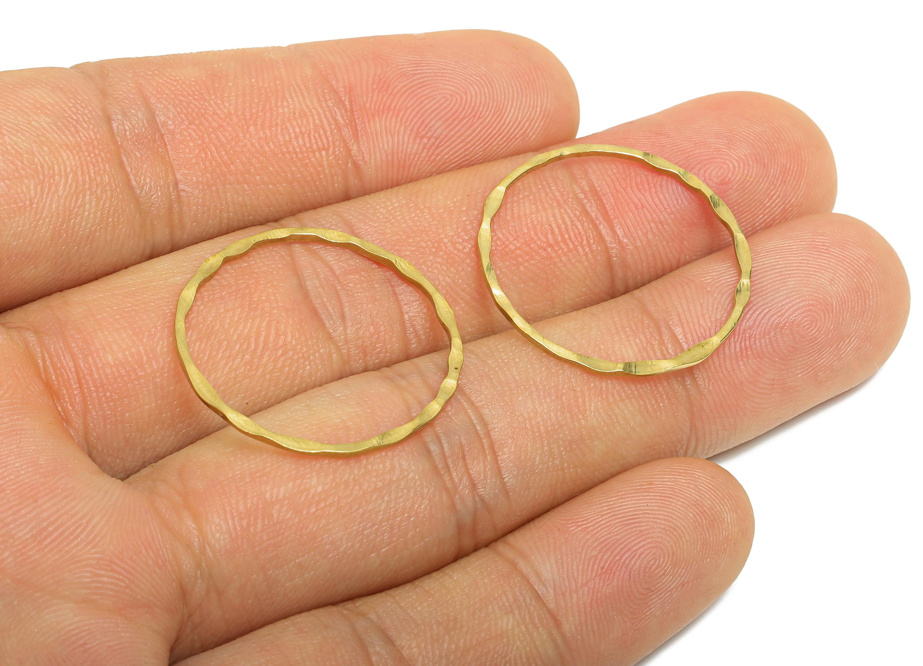 25mm Hammered Ring Connector - Raw Brass Handmade Ring Connector - Circle Jewelry Finding - Irregular Round Jewelry - 25x1x1mm - PP11402 - DOMEDBAZAAR