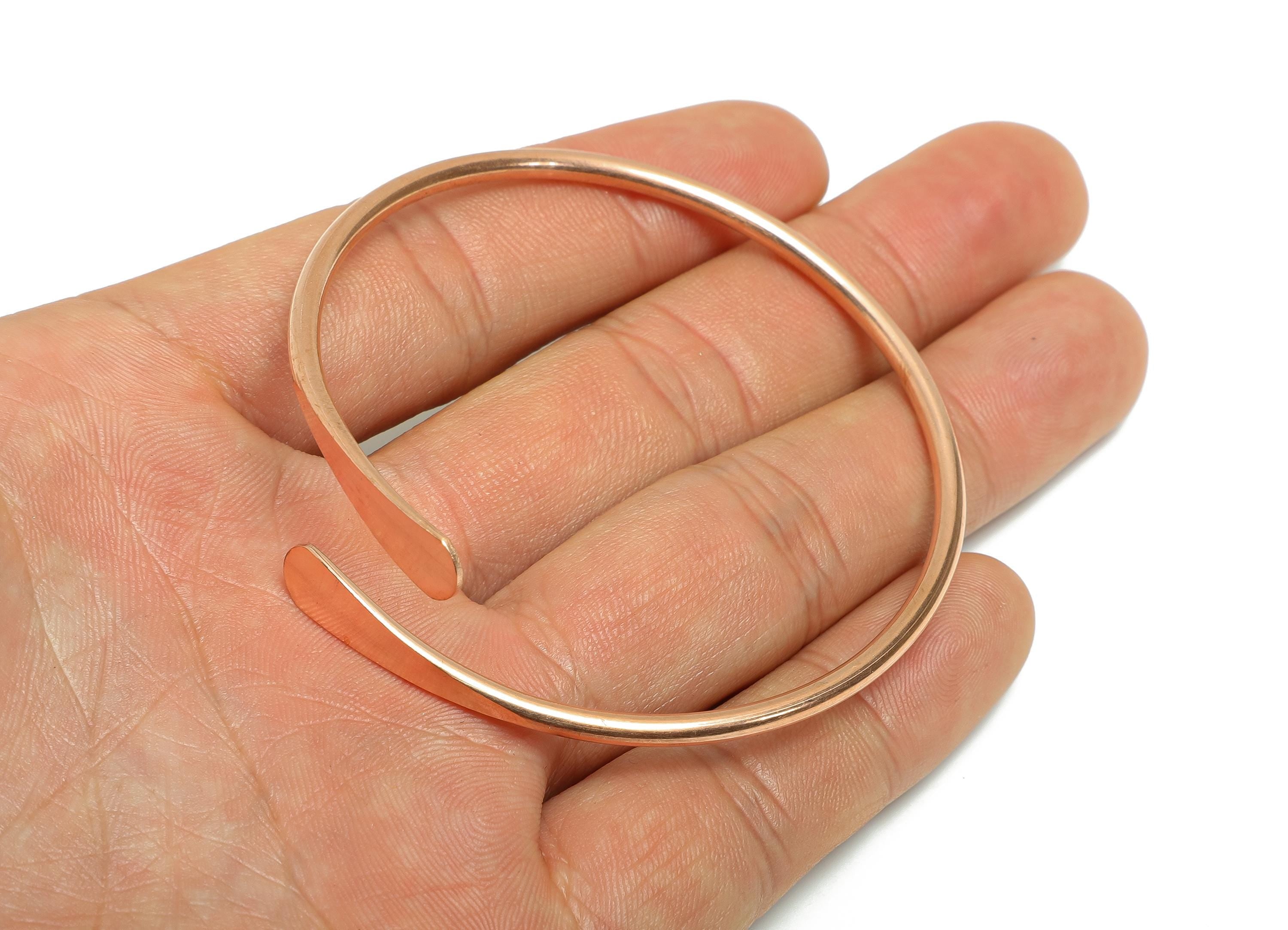 2.5mm Red Copper Hammered Bracelet - Adjustable Wrap Bracelet - Open Wire Spiral Bangle - Handmade Jewelry Supplies - 69x69x2.5mm - PP11438 - DOMEDBAZAAR