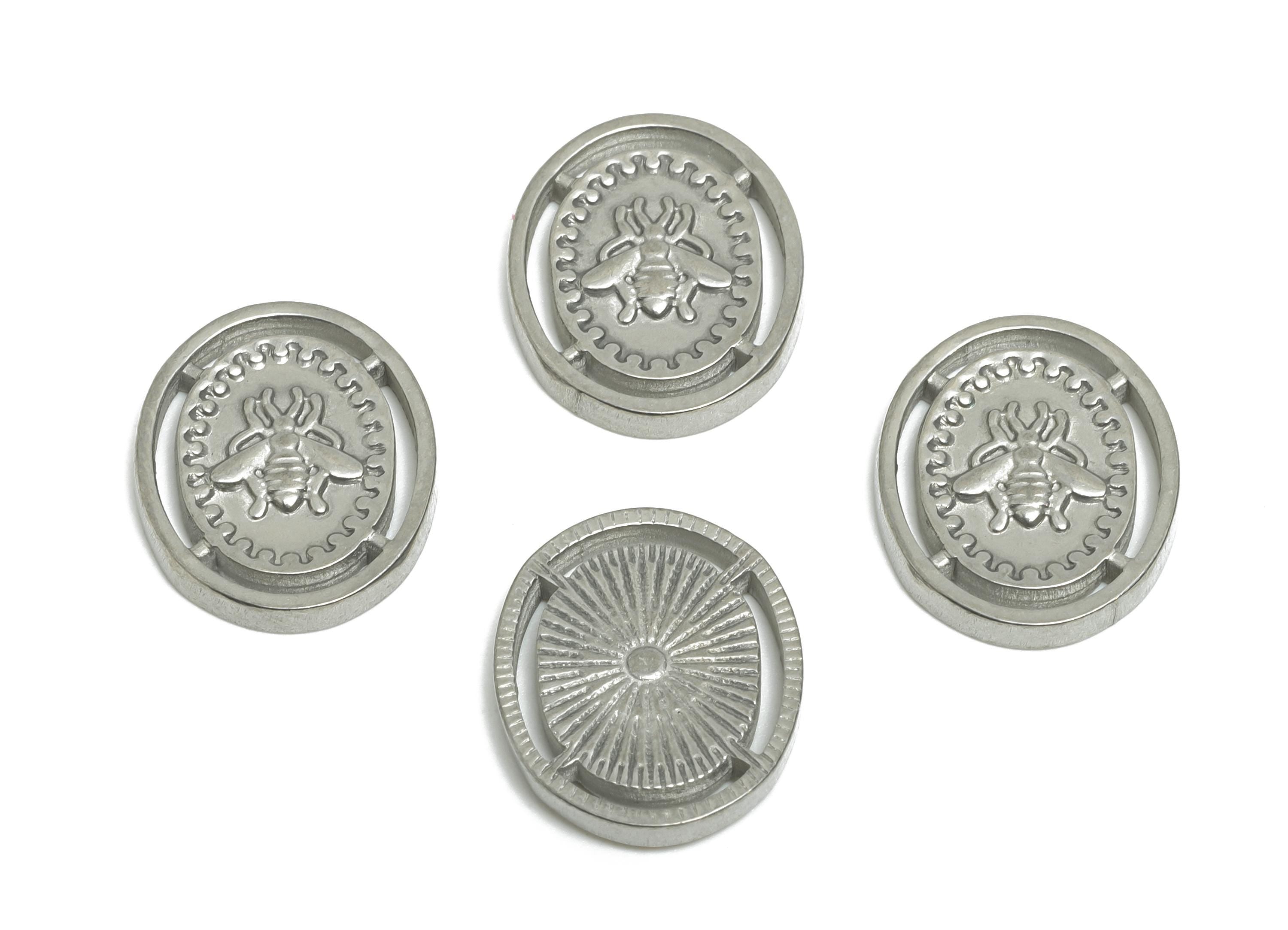 Stainless Steel Bee Charm - Steel Bee Charm for DIY Making - Vintage Antique Insect Charm - Bee Jewelry Making - 16x13x1.96mm - SS2724 - DOMEDBAZAAR