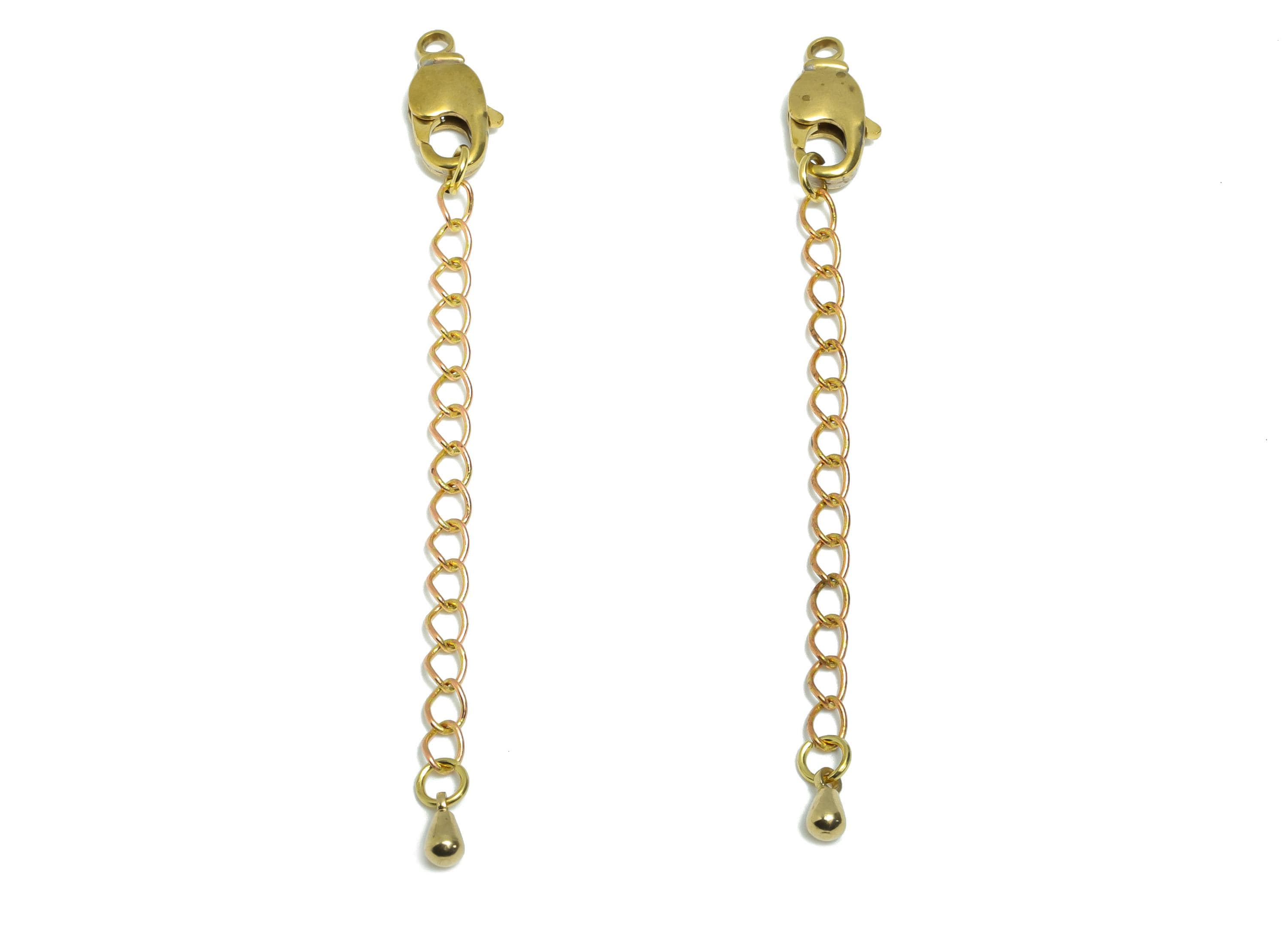 Raw Brass Extender Curb Chain - Extender Safety Clasp - Lobster Clasp - Extension Chain for Necklace - Parrot Clasps - 72x7x3mm - PP11408 - DOMEDBAZAAR