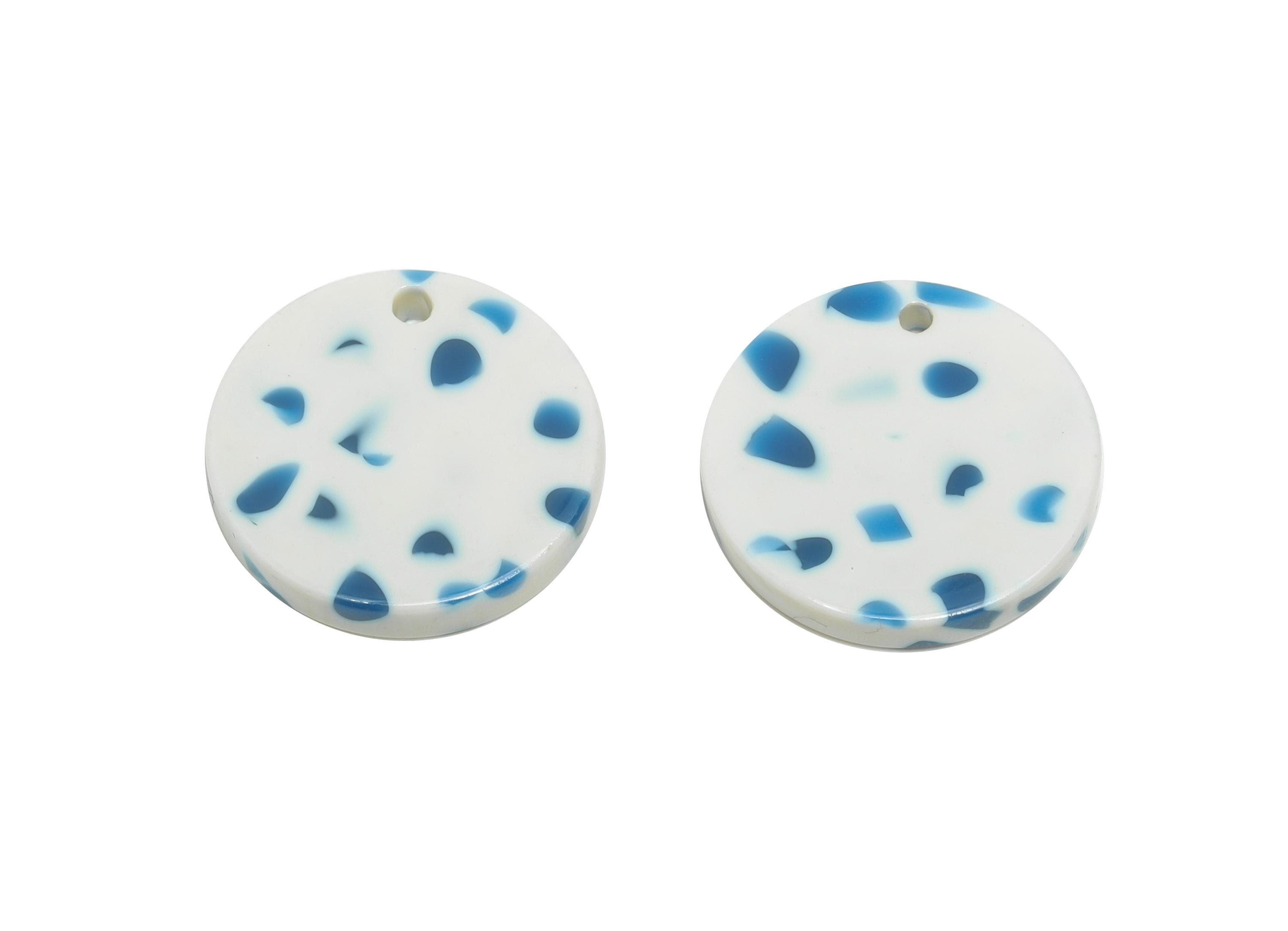 16mm Acetic Round Earring Charm - Multicolor Round Flat Pendant - Handmade Craft Supply - DIY Jewelry Making - 16x16x2.47mm - AC2691-A1086 - DOMEDBAZAAR
