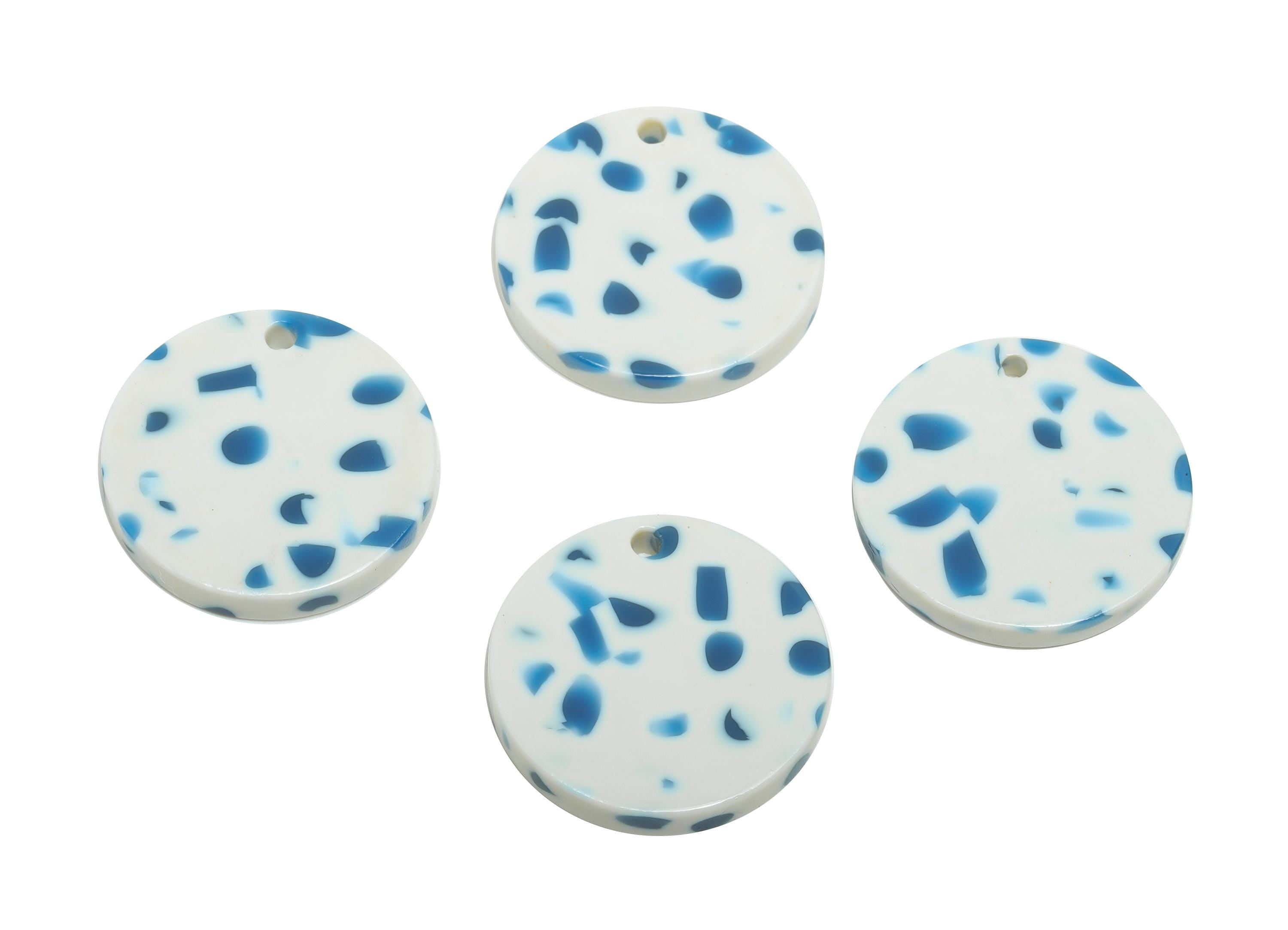 19mm Acetic Round Earring Charm - Multicolor Round Flat Pendant - Handmade Craft Supply - DIY Jewelry Making - 19x19x2.46mm - AC2697-A1086 - DOMEDBAZAAR