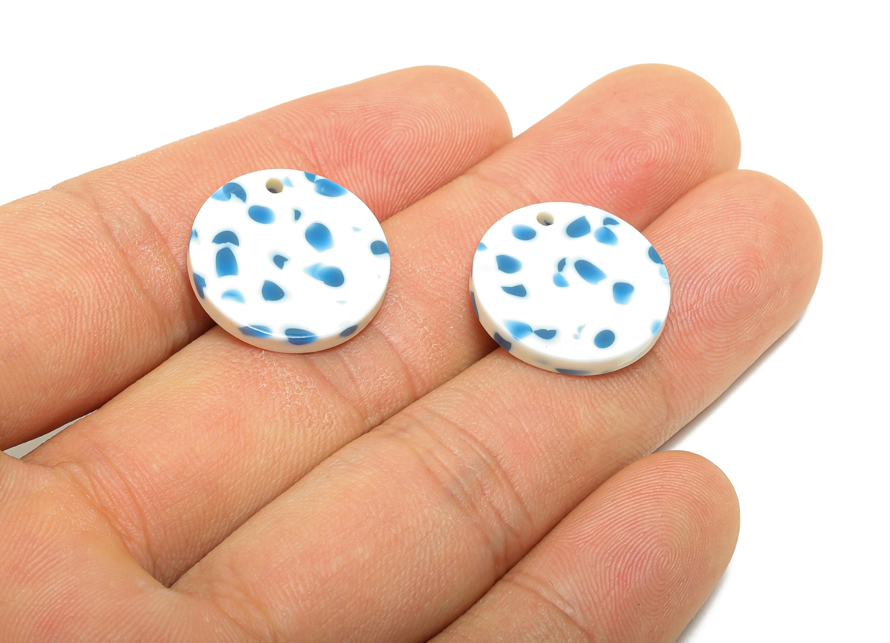 19mm Acetic Round Earring Charm - Multicolor Round Flat Pendant - Handmade Craft Supply - DIY Jewelry Making - 19x19x2.46mm - AC2697-A1086 - DOMEDBAZAAR