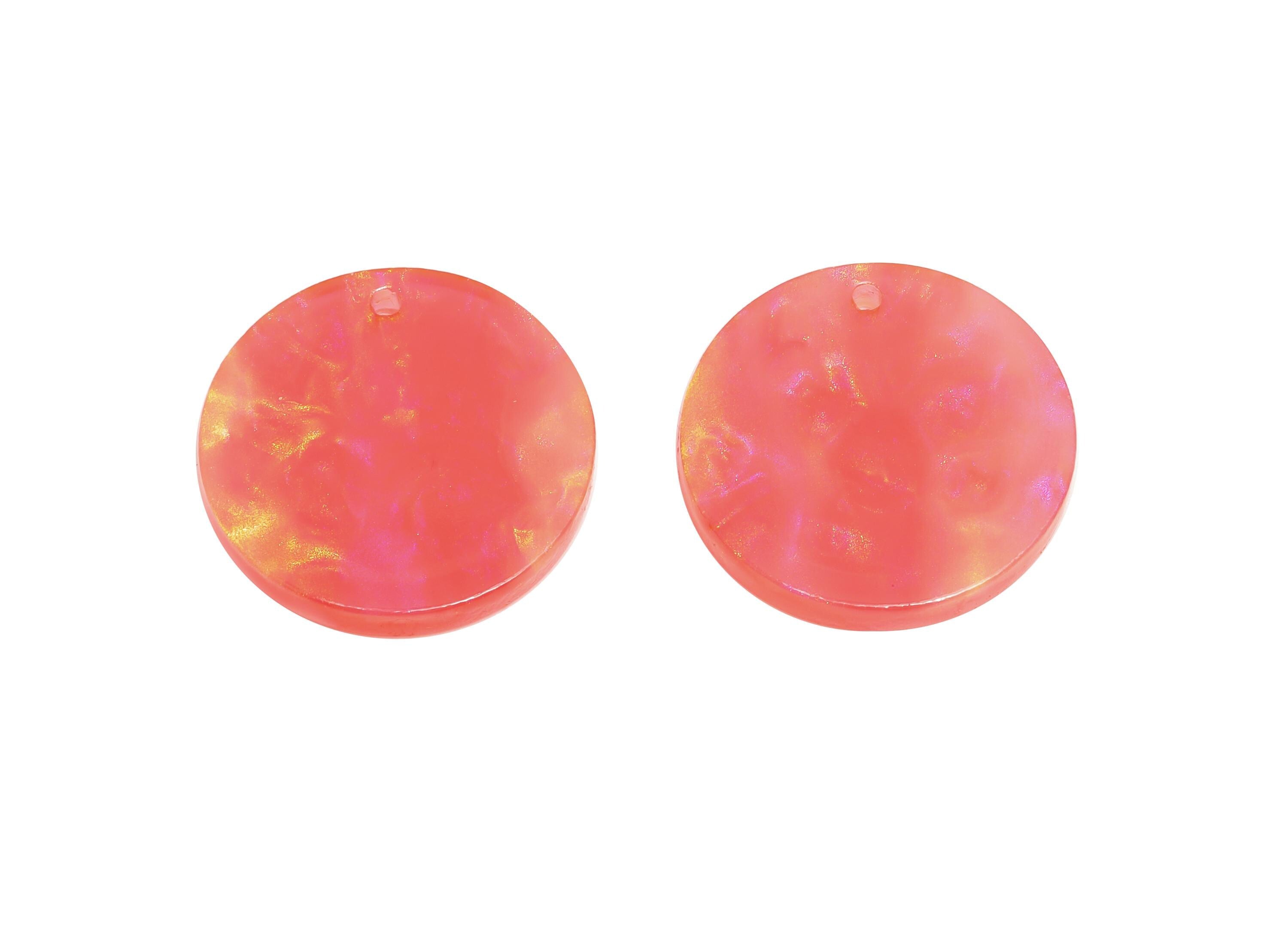 19mm Acetic Round Earring Charm - Multicolor Round Flat Pendant - Handmade Craft Supply - DIY Jewelry Making - 19x19x2.46mm - AC2697-A1082 - DOMEDBAZAAR