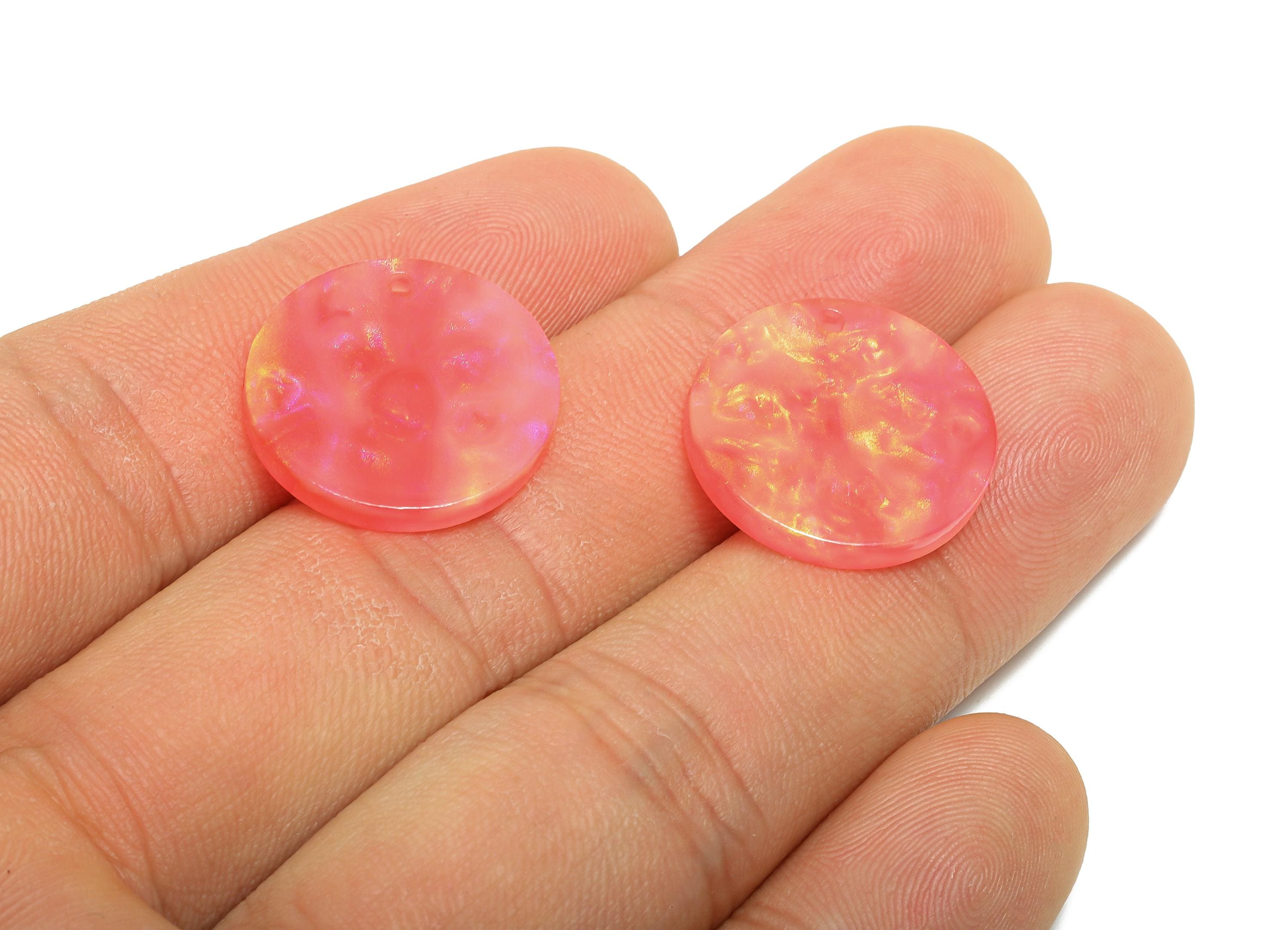 19mm Acetic Round Earring Charm - Multicolor Round Flat Pendant - Handmade Craft Supply - DIY Jewelry Making - 19x19x2.46mm - AC2697-A1082 - DOMEDBAZAAR