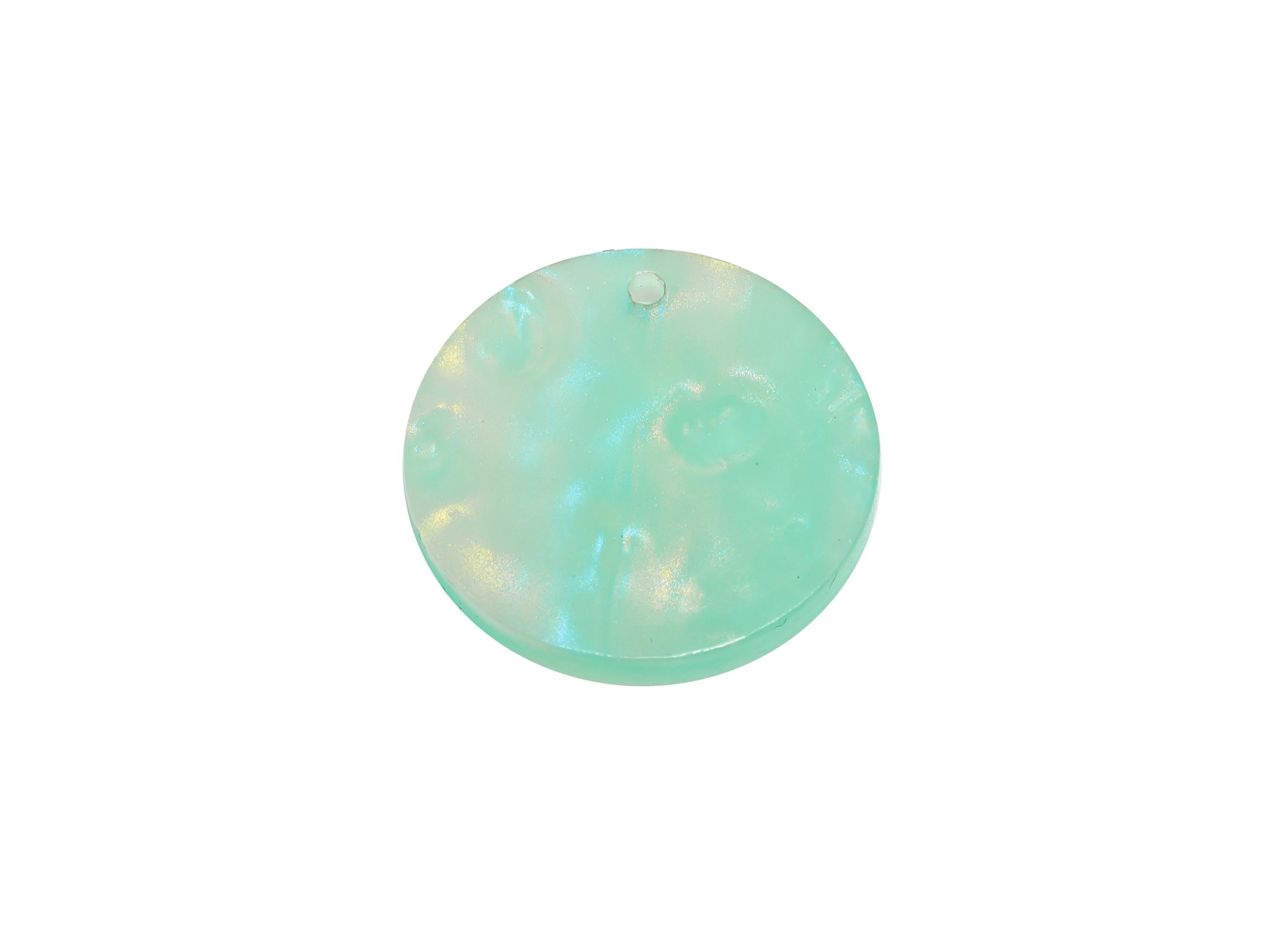 19mm Acetic Summer Earring Charm - Multicolor Round Flat Pendant - Handmade Craft Supply - DIY Jewelry Making - 19x19x2.46mm - AC2697-A1084 - DOMEDBAZAAR