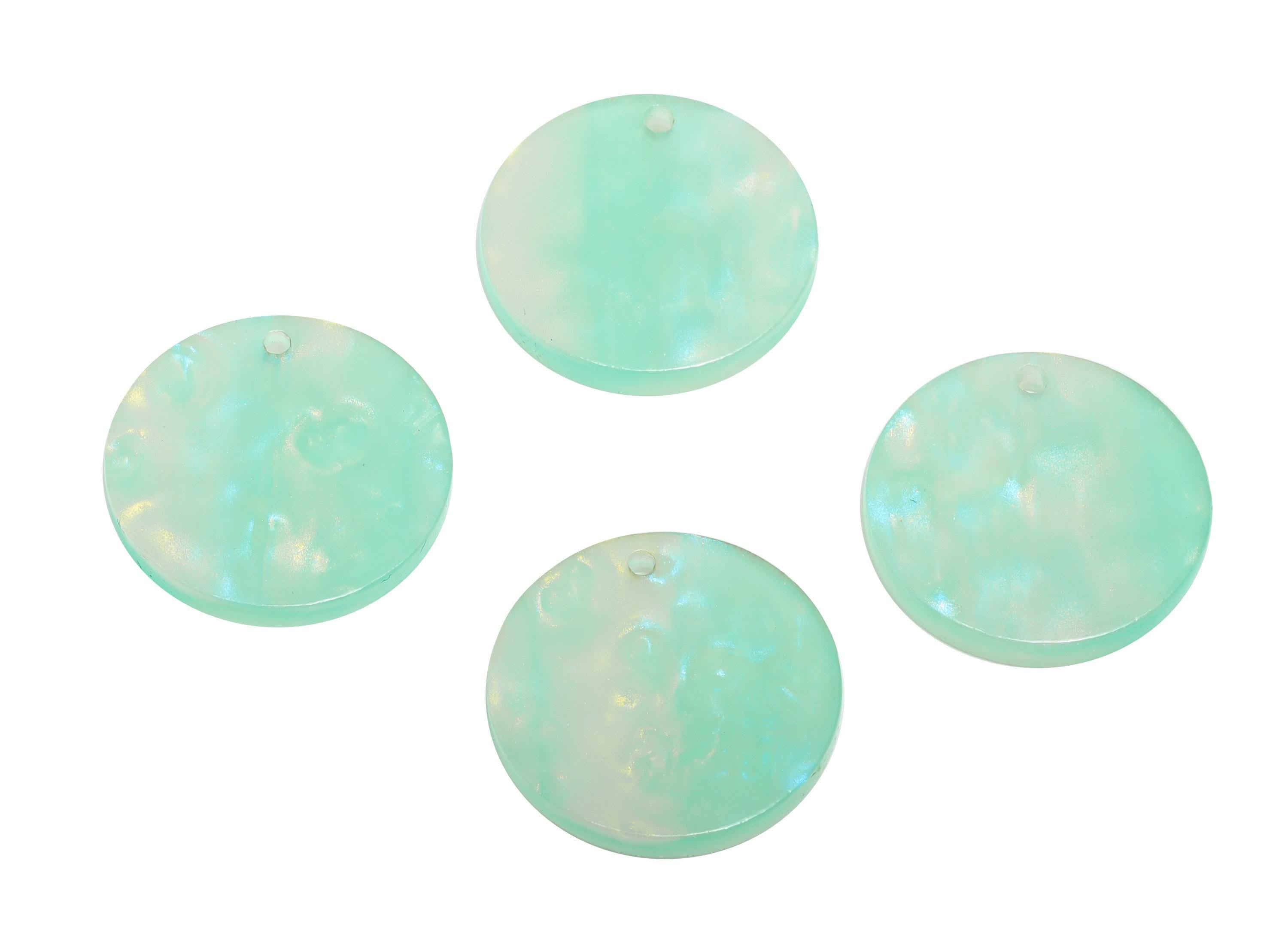 19mm Acetic Summer Earring Charm - Multicolor Round Flat Pendant - Handmade Craft Supply - DIY Jewelry Making - 19x19x2.46mm - AC2697-A1084 - DOMEDBAZAAR