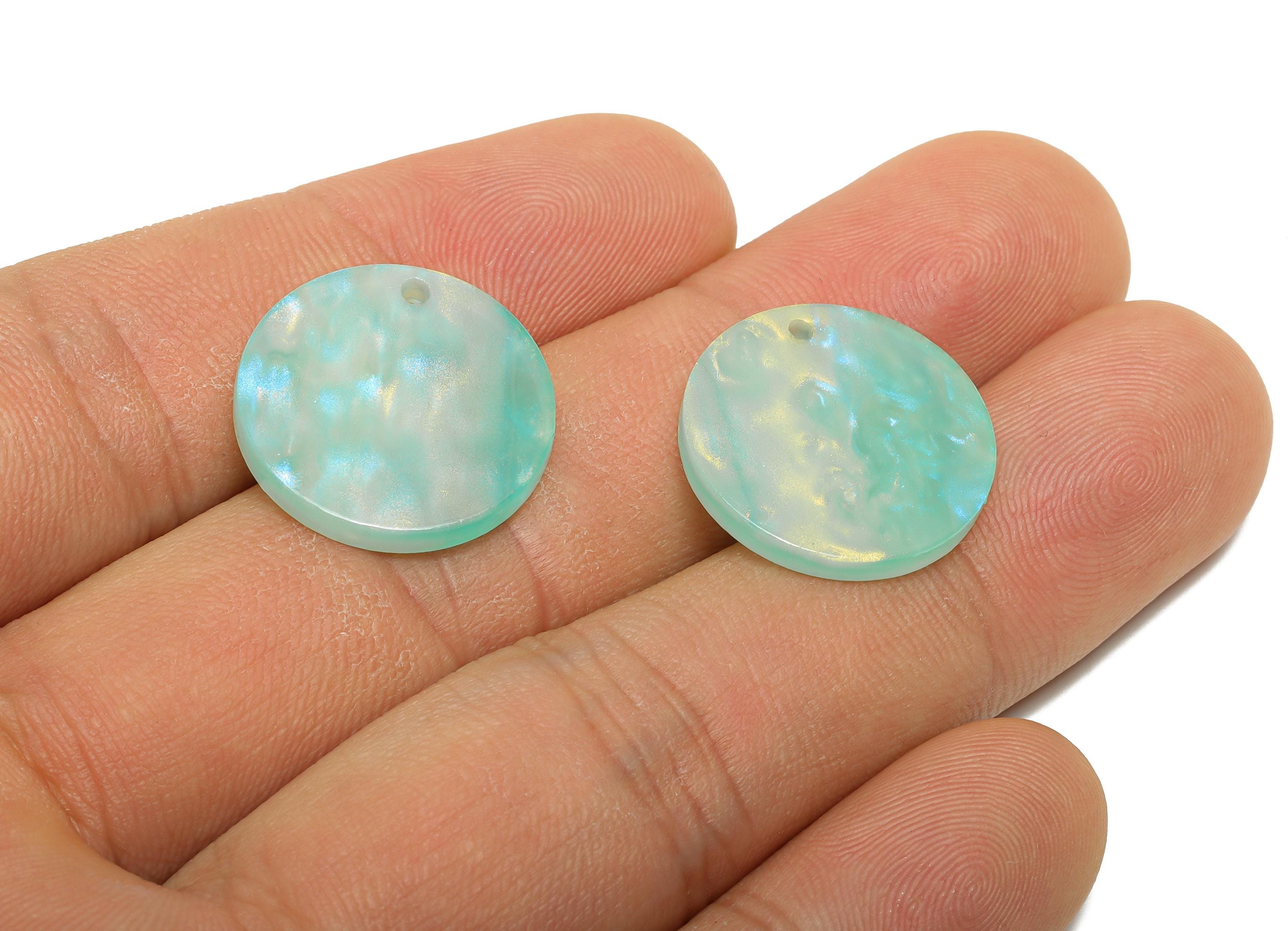 19mm Acetic Summer Earring Charm - Multicolor Round Flat Pendant - Handmade Craft Supply - DIY Jewelry Making - 19x19x2.46mm - AC2697-A1084 - DOMEDBAZAAR