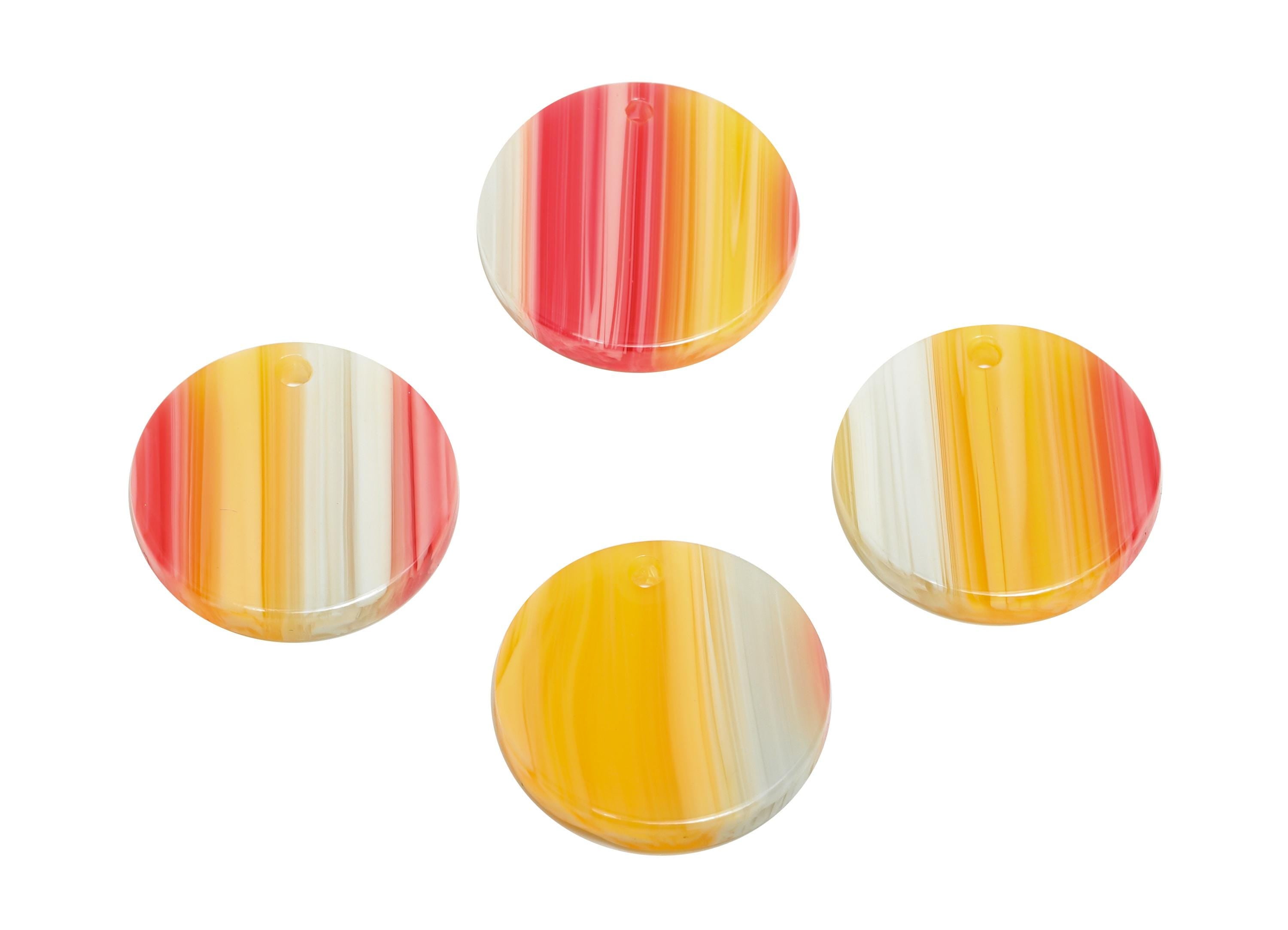 16mm Acetic Earring Charm - Striped Pendant - Rainbow Jewelry Component - Jewelry Making - Summer Color Palette - 16x16x2mm - AC2691-A1075 - DOMEDBAZAAR