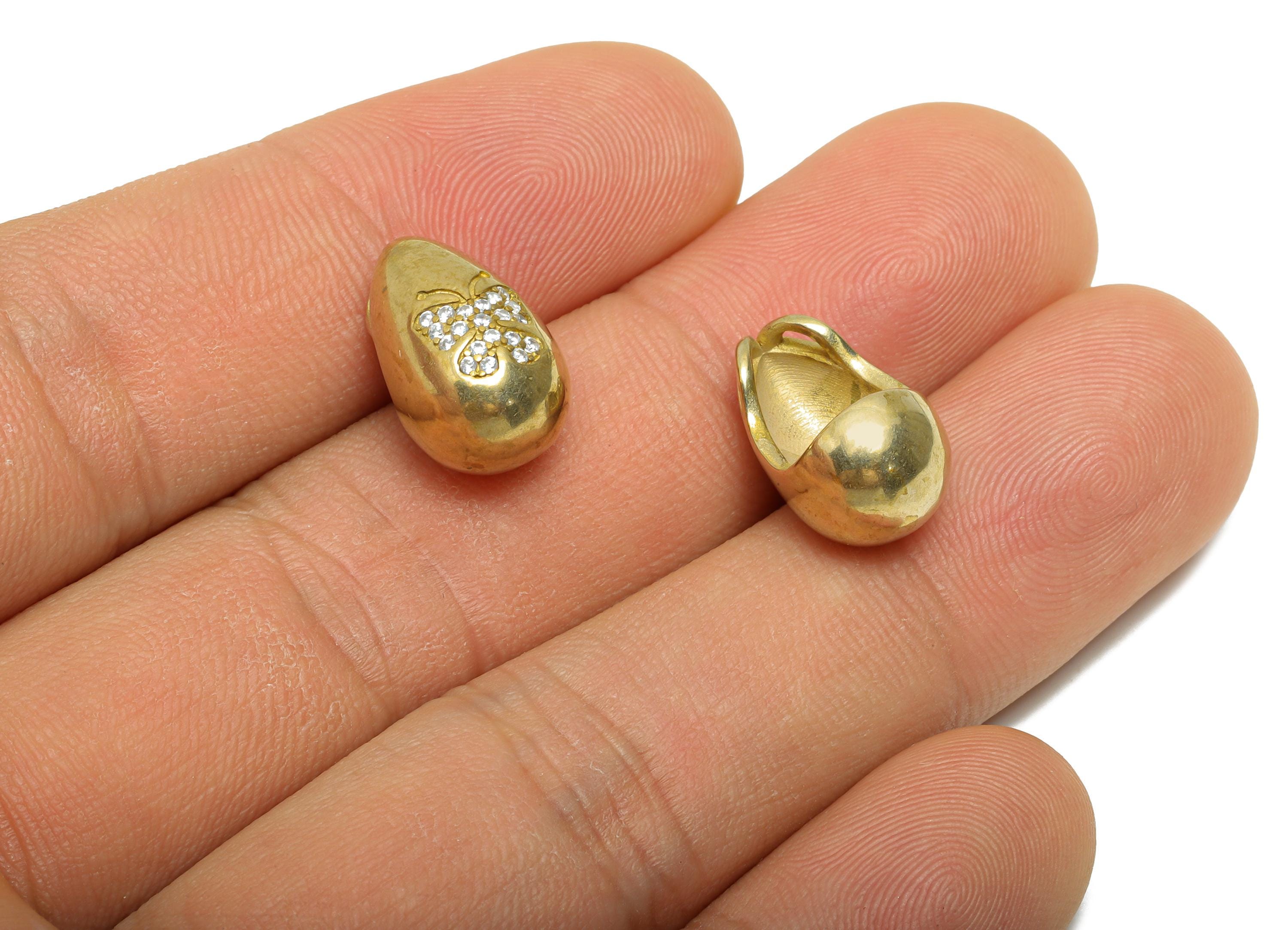 Brass CZ Butterfly Pendant - Brass Teardrop Charm For Necklace - Cubic Zircon Modern Jewelry - Geometry Pendant - 15x9x9mm - PP11462 - DOMEDBAZAAR