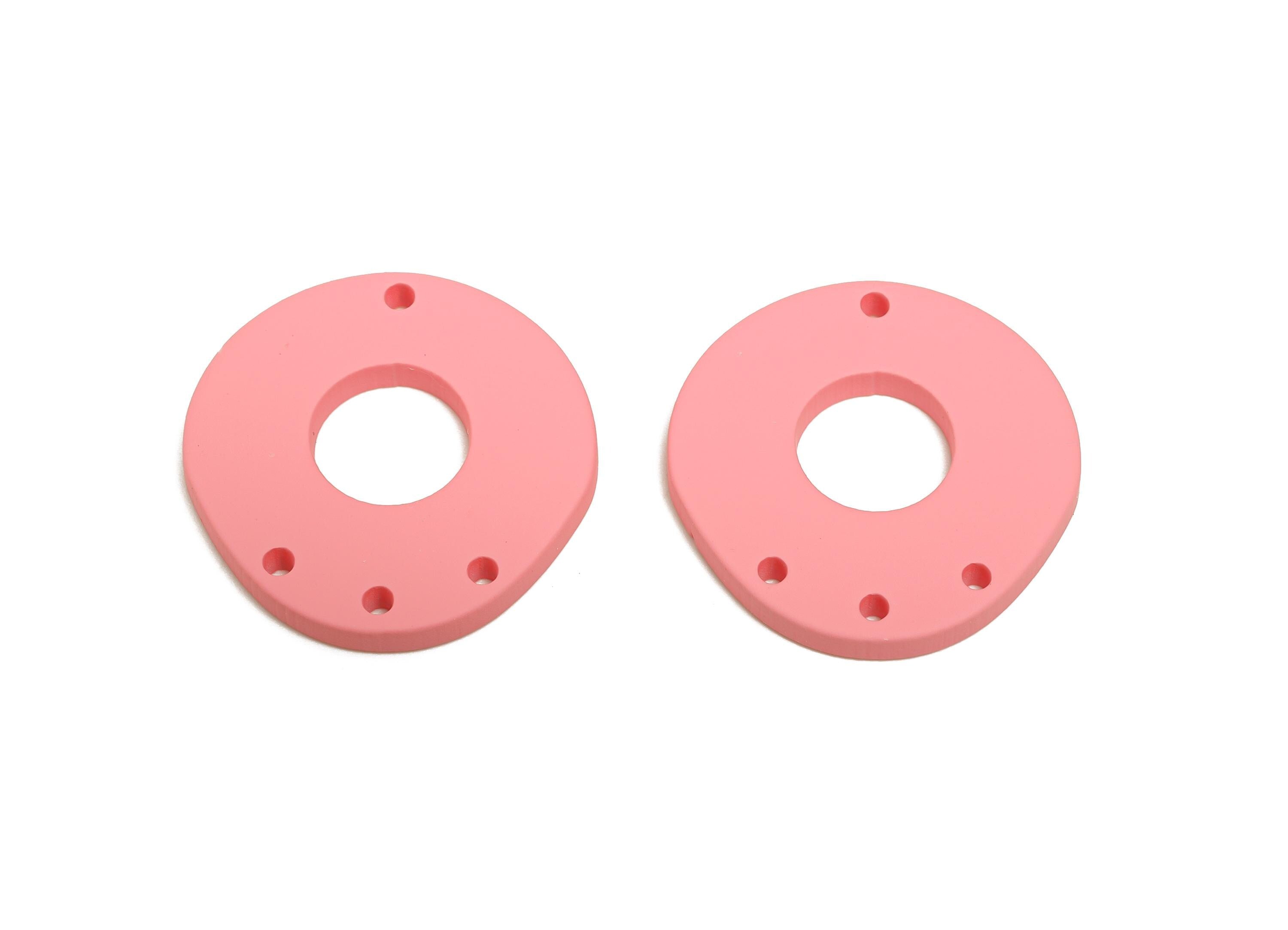 Acrylic Pink Connector - Matte Spacer Charm - Multi-hole Jewelry Finding - Modern Craft Base - Color Code:A1065 - 26x26x2mm-AC3675-A1065 - DOMEDBAZAAR