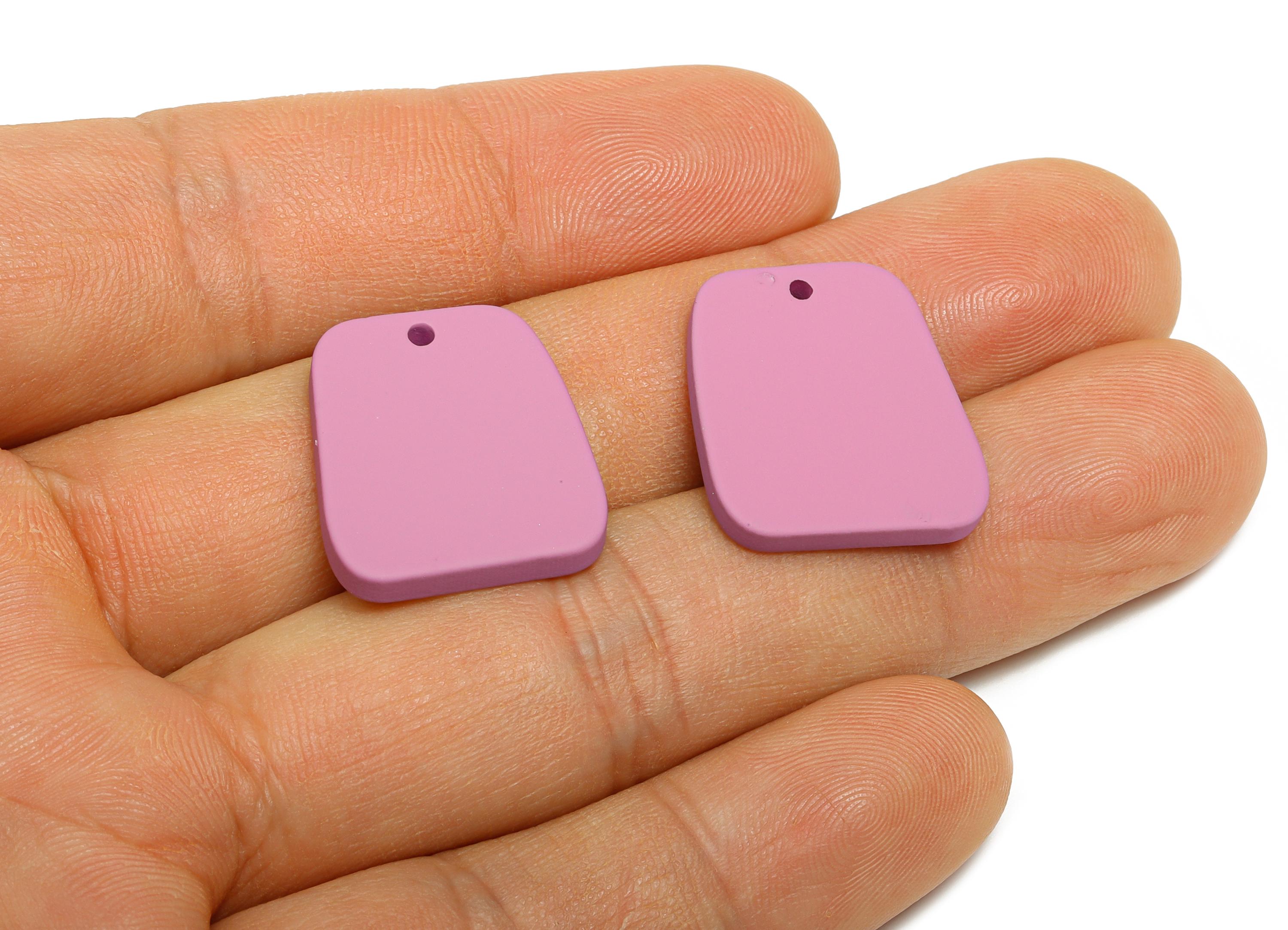 Acrylic Purple Trapezoid Charm - Matte Geometry Charm - DIY Lightweight Flat Craft Piece - Color Code:A1060 - 20x18x2mm-AC3669-A1060 - DOMEDBAZAAR