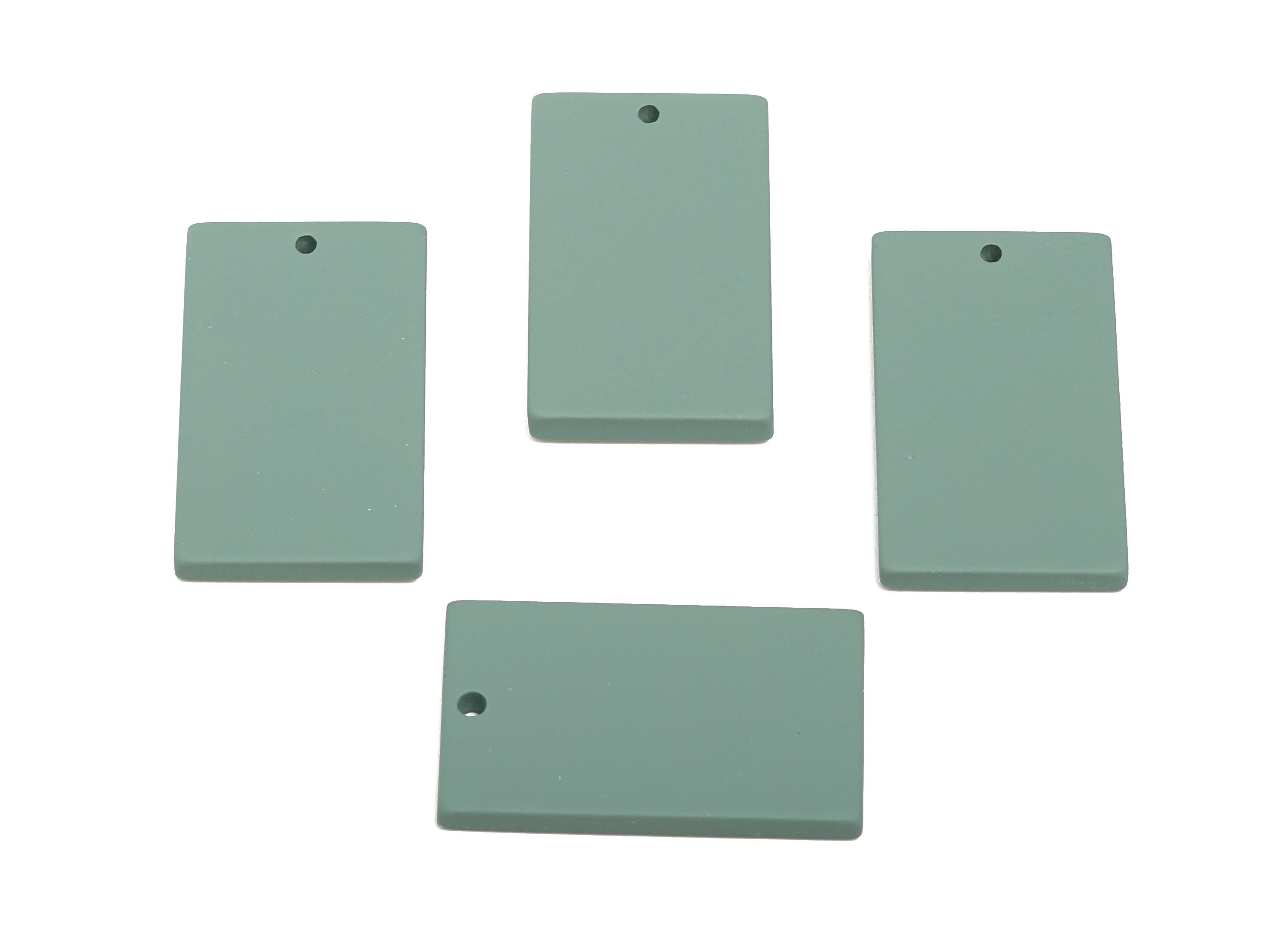 Acrylic Rectangle Earring Charm - Matte Rectangle Geometric Pendant - DIY Jewelry Making - Color Code: A1063 - 29.7x15.8x3mm - AC3677-A1063 - DOMEDBAZAAR