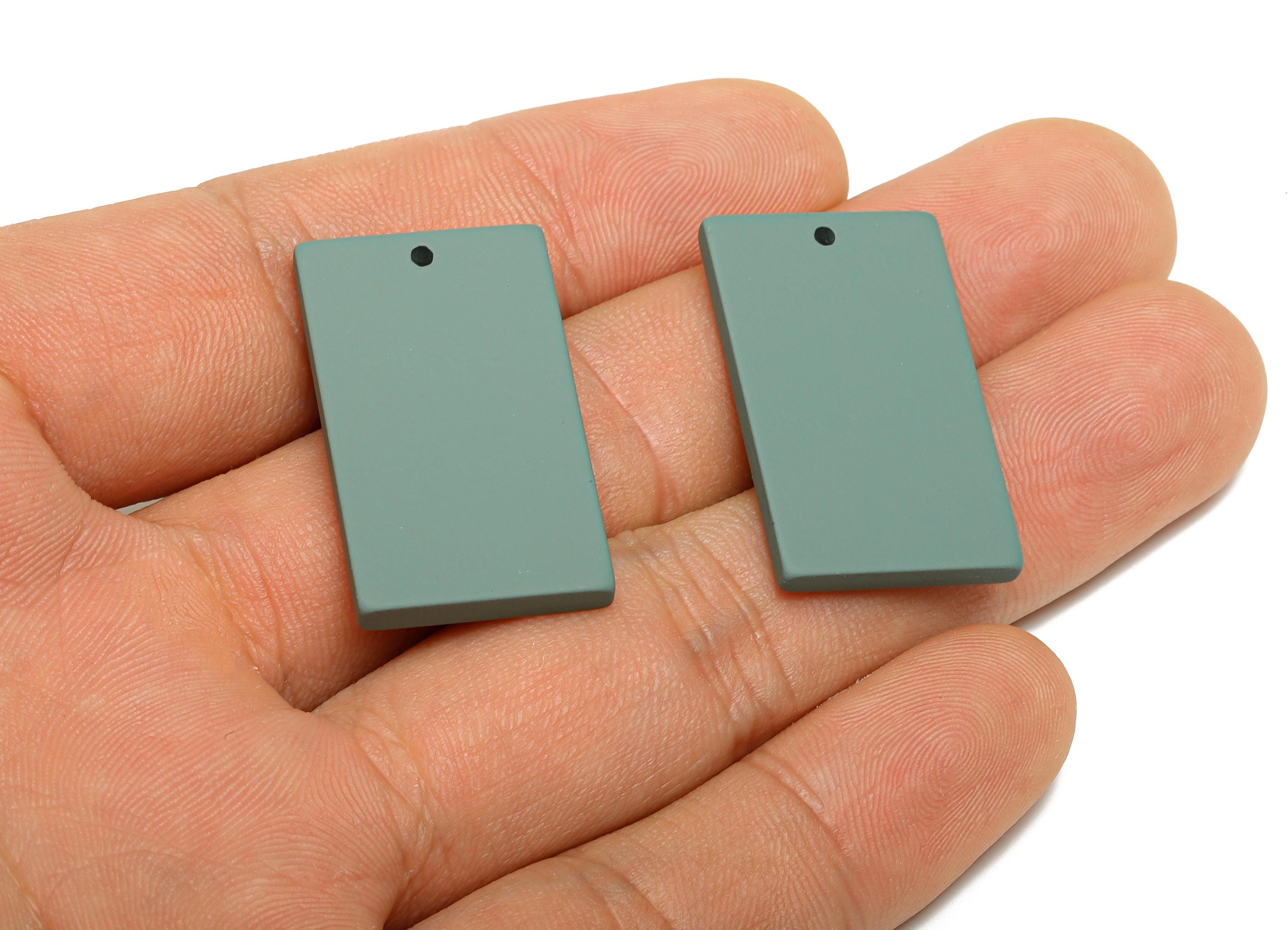 Acrylic Rectangle Earring Charm - Matte Rectangle Geometric Pendant - DIY Jewelry Making - Color Code: A1063 - 29.7x15.8x3mm - AC3677-A1063 - DOMEDBAZAAR