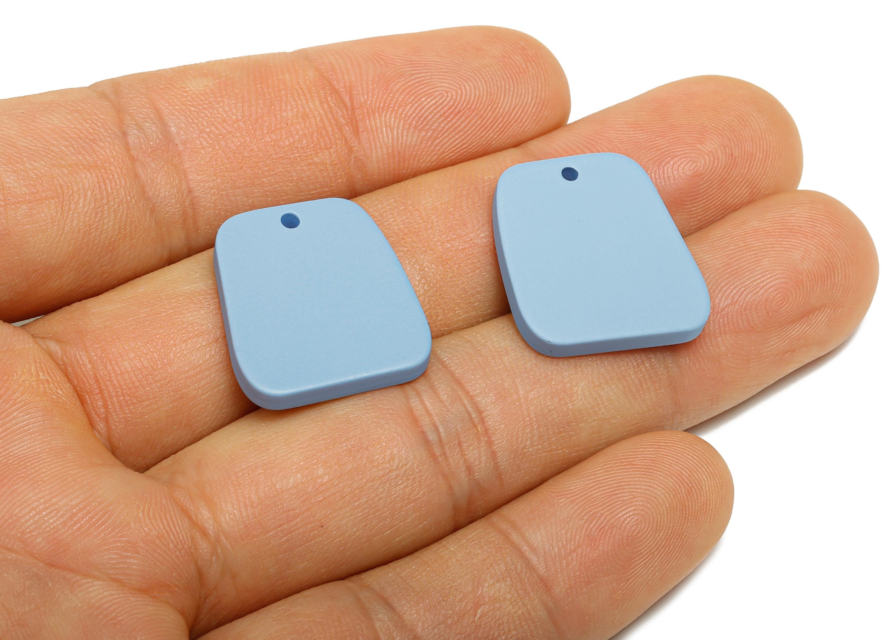 Acrylic Blue Trapezoid Charm - Matte Modern Geometry Charm - DIY Lightweight Flat Craft Piece - Color Code:A1059 - 20x18x2mm-AC3669-A1059 - DOMEDBAZAAR