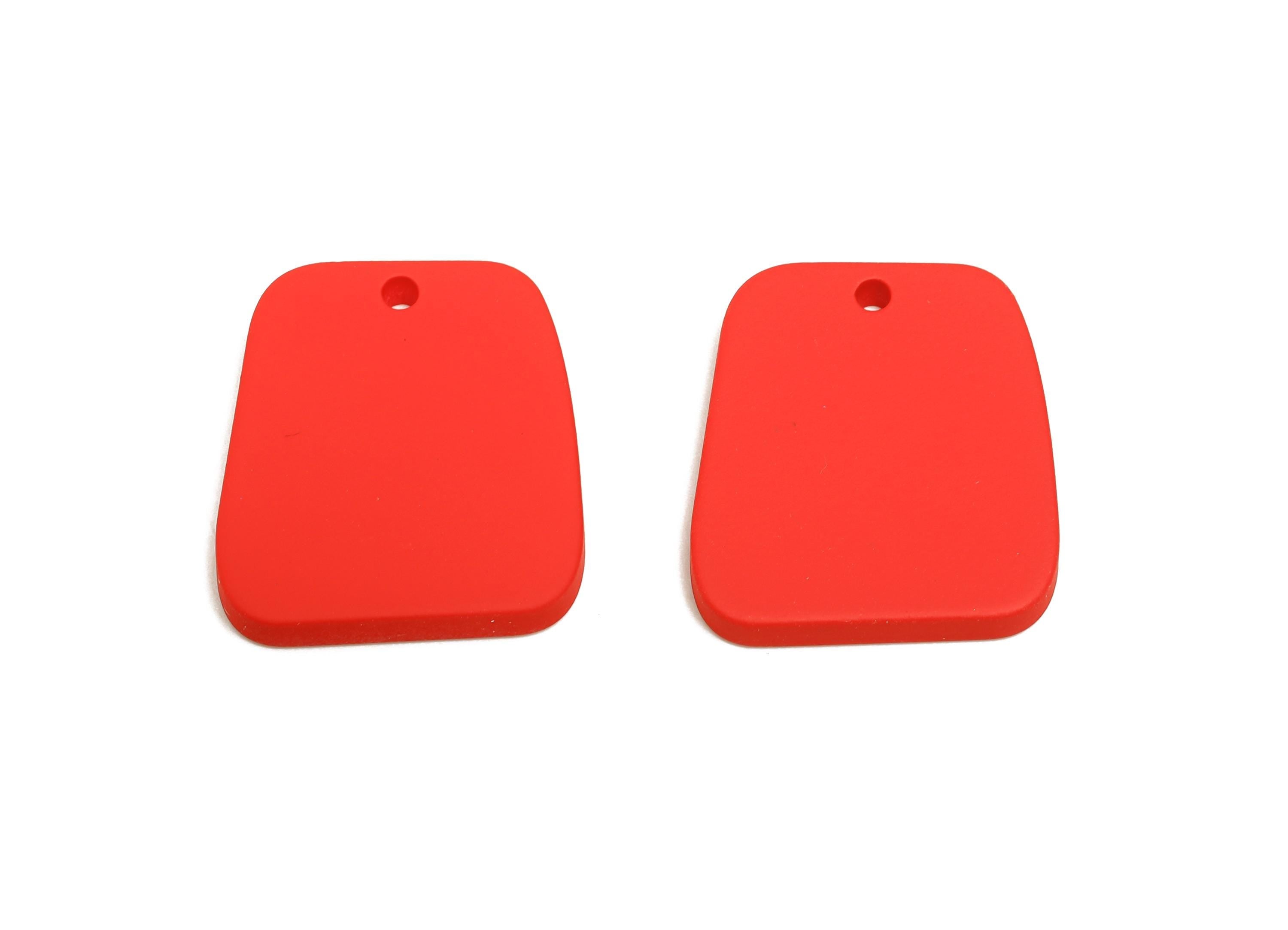 Acrylic Red Trapezoid Charm - Matte Modern Geometry Charm - DIY Lightweight Flat Craft Piece - Color Code:A1054 - 20x18x2mm-AC3669-A1054 - DOMEDBAZAAR