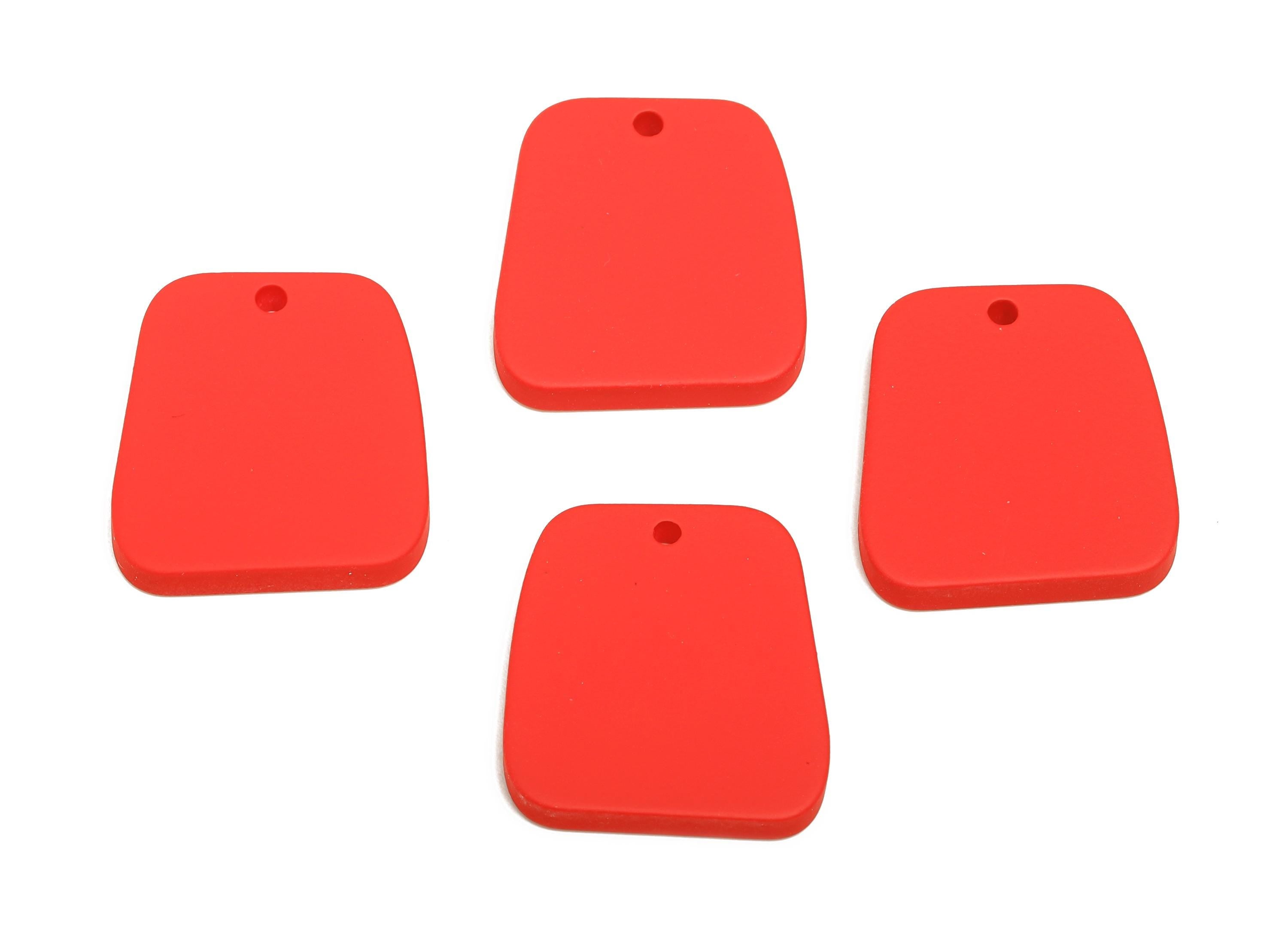 Acrylic Red Trapezoid Charm - Matte Modern Geometry Charm - DIY Lightweight Flat Craft Piece - Color Code:A1054 - 20x18x2mm-AC3669-A1054 - DOMEDBAZAAR