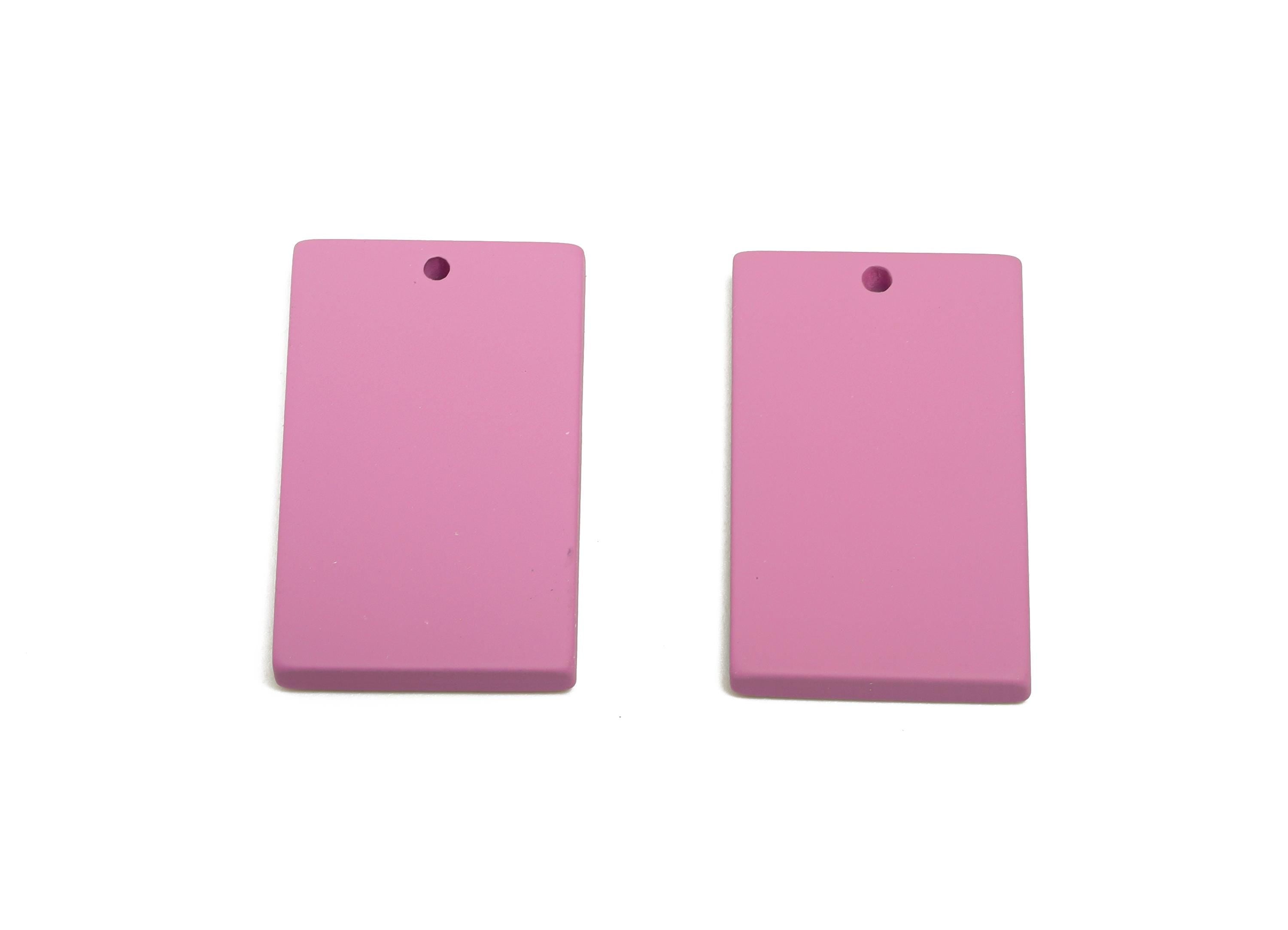 Acrylic Rectangle Earring Charm - Matte Purple Rectangle Geometric Pendant - Jewelry Making - Color Code:A1060 - 29.7x15.8x3mm -AC3677-A1060 - DOMEDBAZAAR