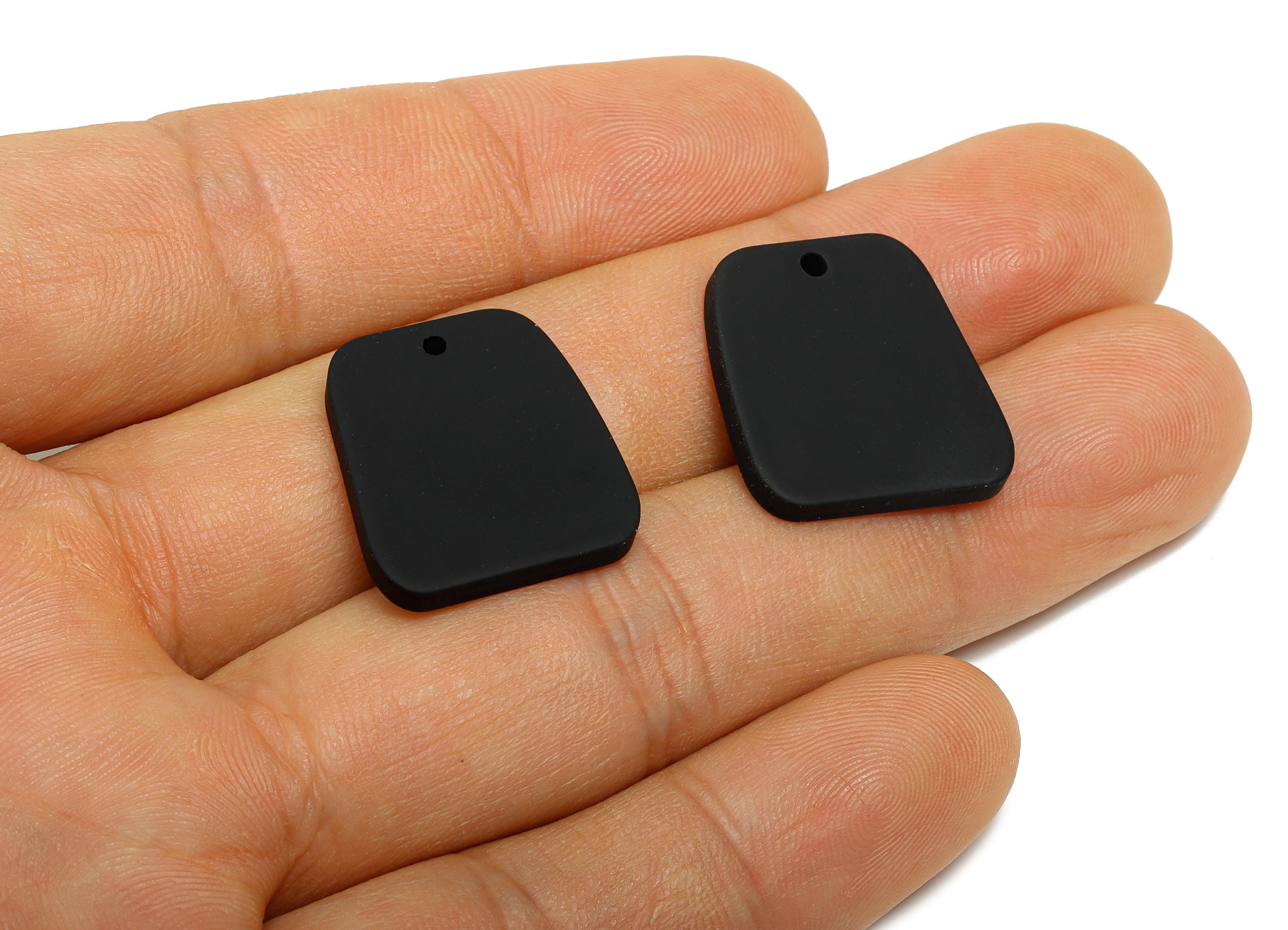 Acrylic Black Trapezoid Charm - Matte Modern Geometry Charm - DIY Lightweight Flat Craft Piece - Color Code:A1052 - 20x18x2mm-AC3669-A1052 - DOMEDBAZAAR