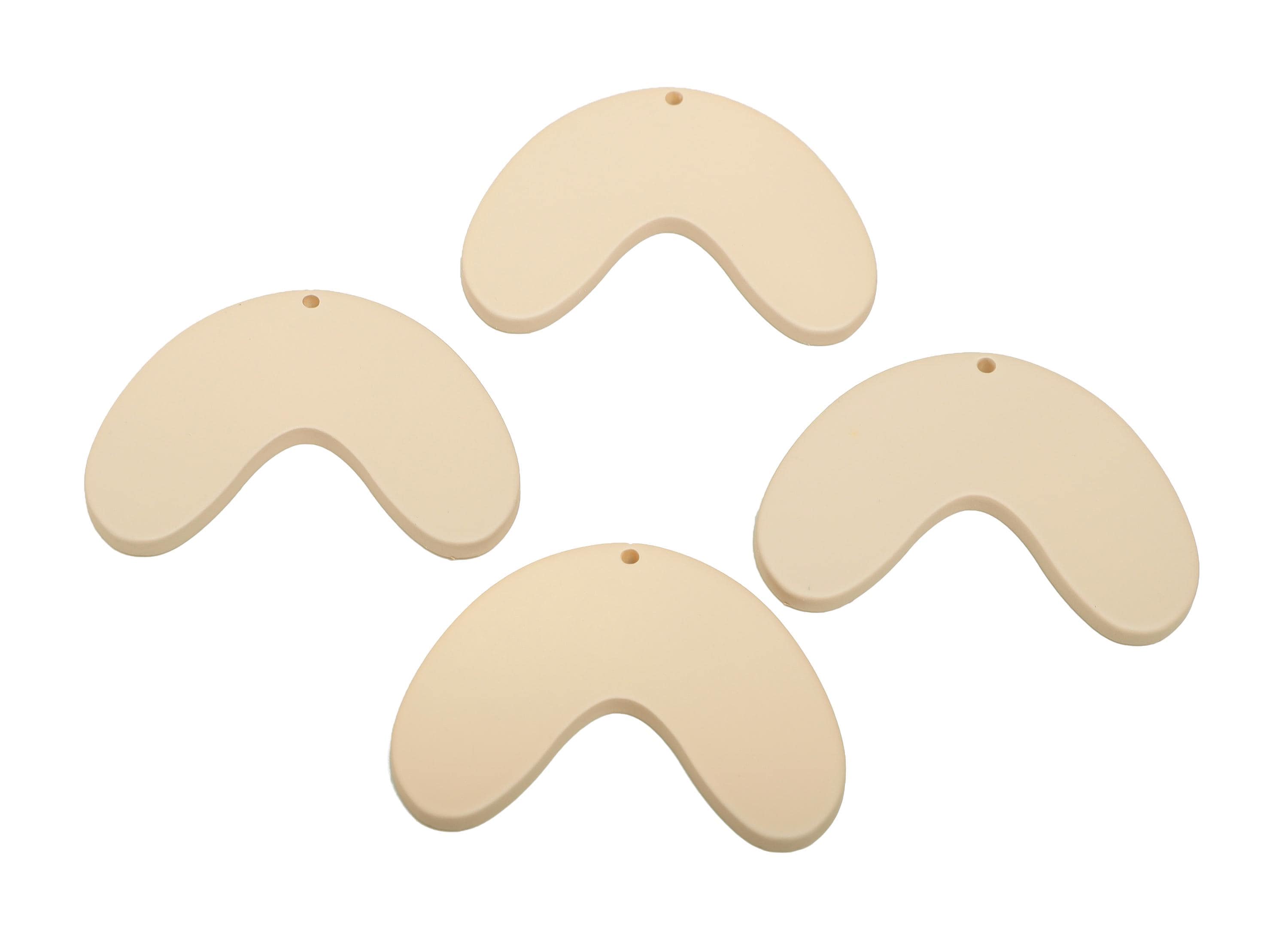 Acrylic Curved Arc Earring Charm - Matte Crescent Geometric Pendant - Jewelry Making - Color Code: A1062 - 47x33.8x3mm - AC3661-A1062 - DOMEDBAZAAR