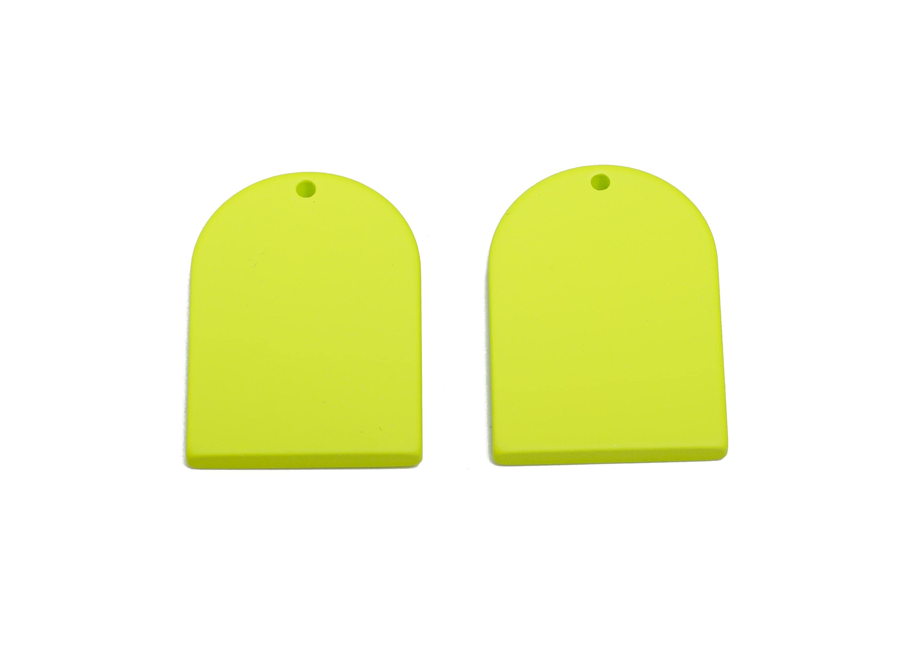 Acrylic Arch Pendant - Lime Green Matte Arch Pendant - Lightweight Flat Acrylic Earring Piece - Color Code: A1058 - 30x21x2mm - AC3670-A1058 - DOMEDBAZAAR