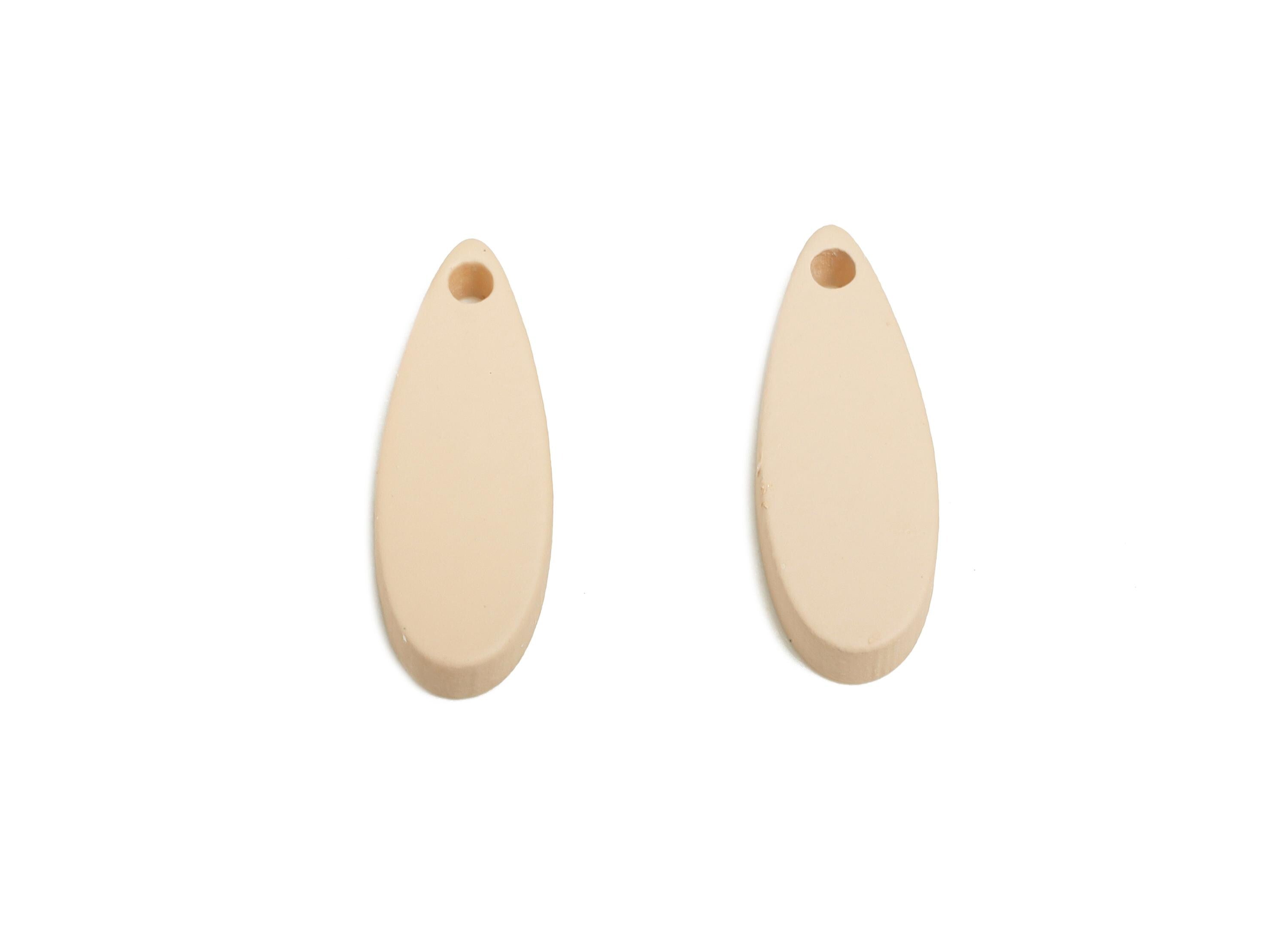Acrylic Teardrop Earring Charm - Matte Beige Drop Earring Charm - Lightweight Geometry Charm - Color Code: A1062 - 18x6x2mm - AC3651-A1062 - DOMEDBAZAAR