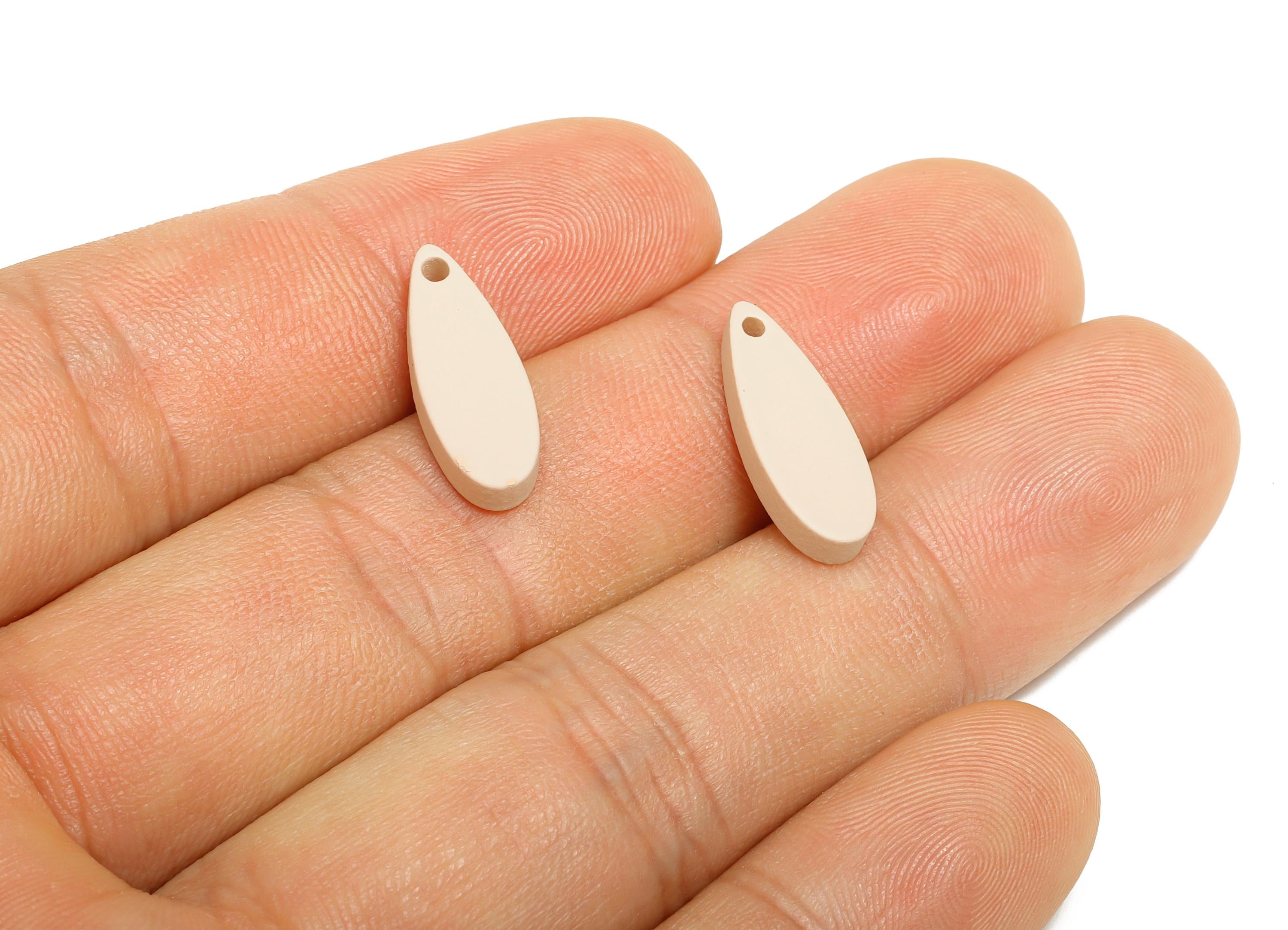 Acrylic Teardrop Earring Charm - Matte Beige Drop Earring Charm - Lightweight Geometry Charm - Color Code: A1062 - 18x6x2mm - AC3651-A1062 - DOMEDBAZAAR