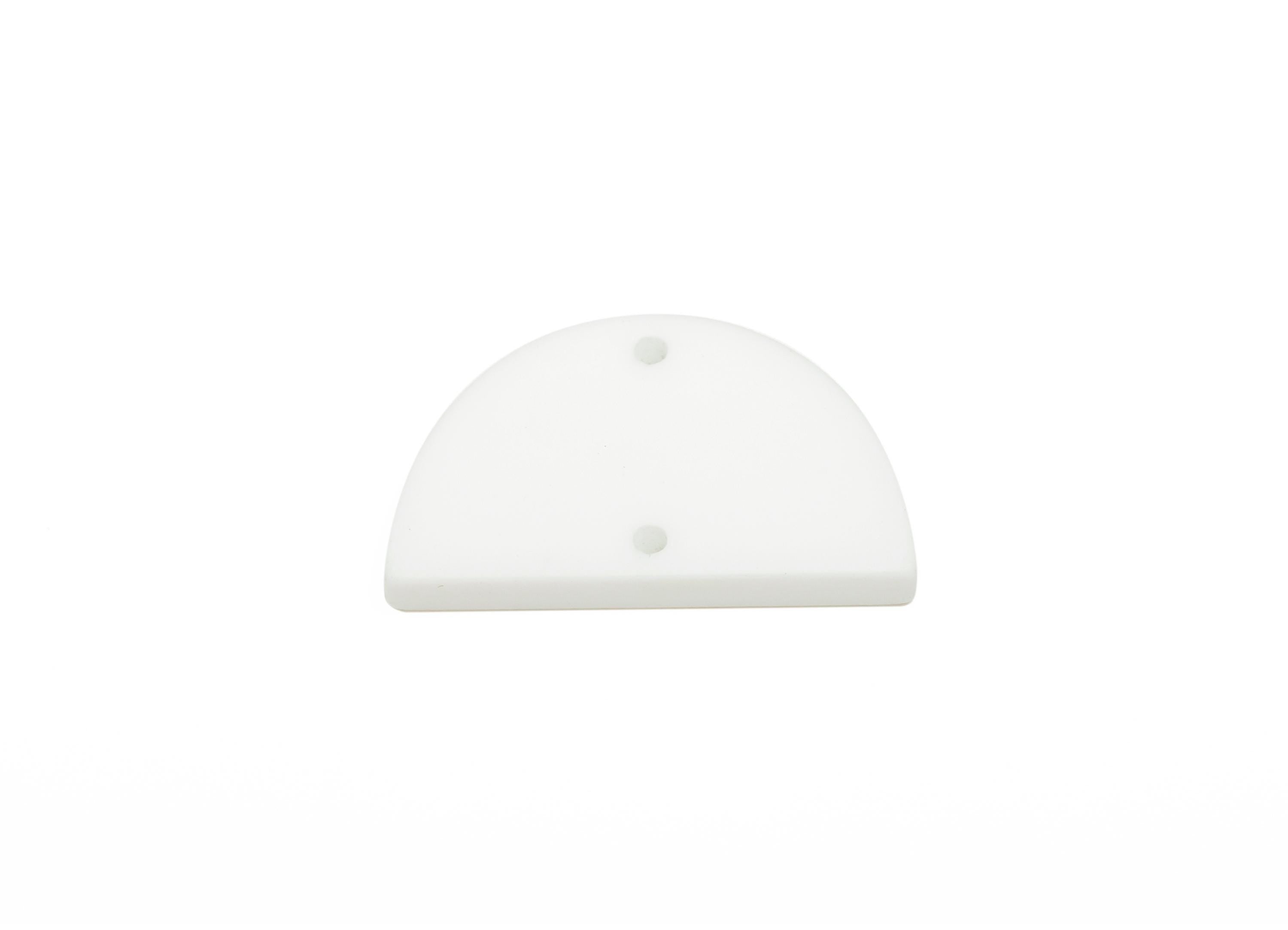 Acrylic Semicircle Earring Connector - Matte White Half Moon Charm - 2 Holes Geometric Jewelry - Color Code: A1053 - 25x15x2mm-AC3659-A1053 - DOMEDBAZAAR