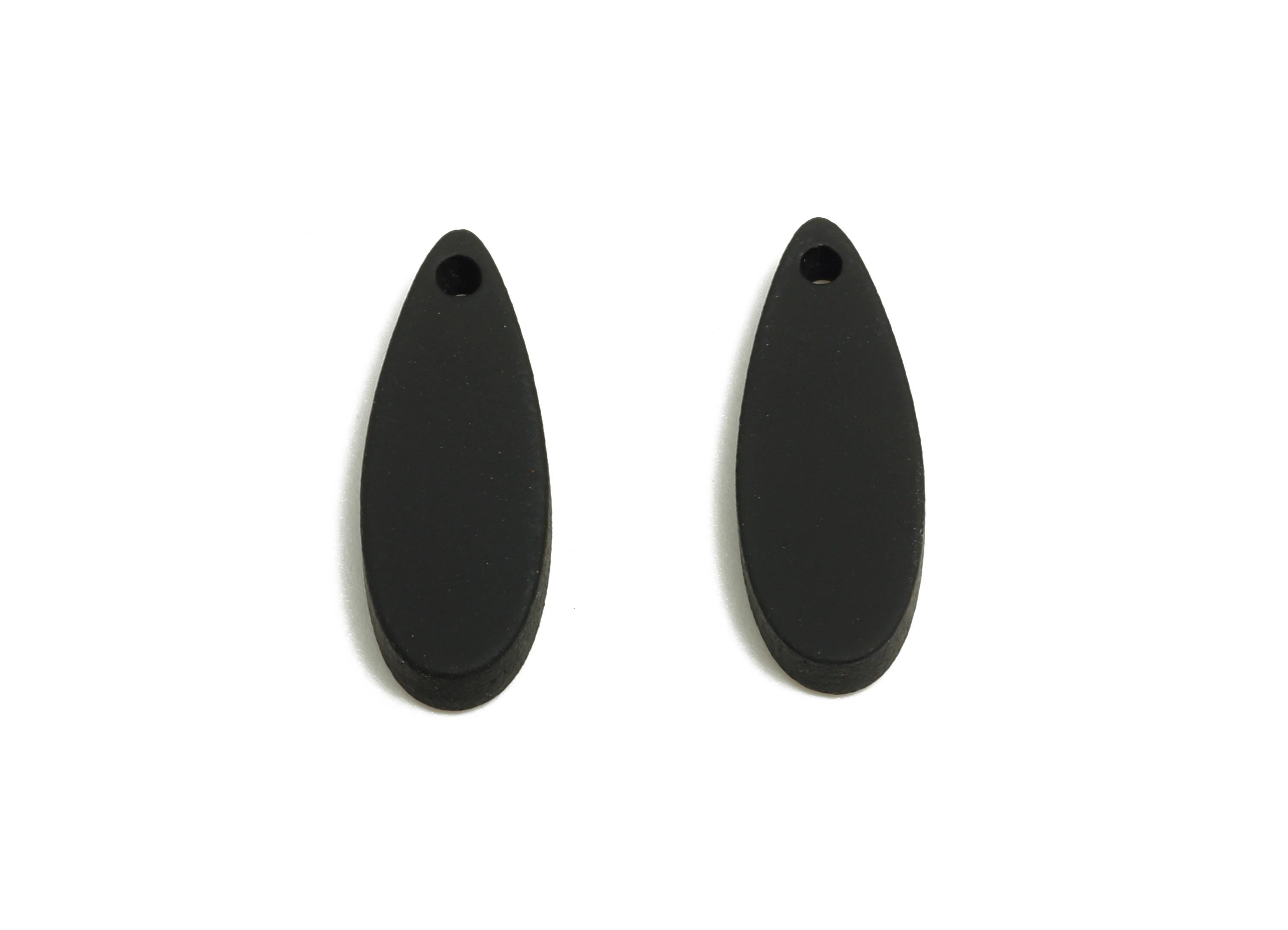Acrylic Teardrop Earring Charm - Matte Black Drop Earring Charm - Lightweight Geometry Charm - Color Code: A1052 -18x6x2mm-AC3651-A1052 - DOMEDBAZAAR