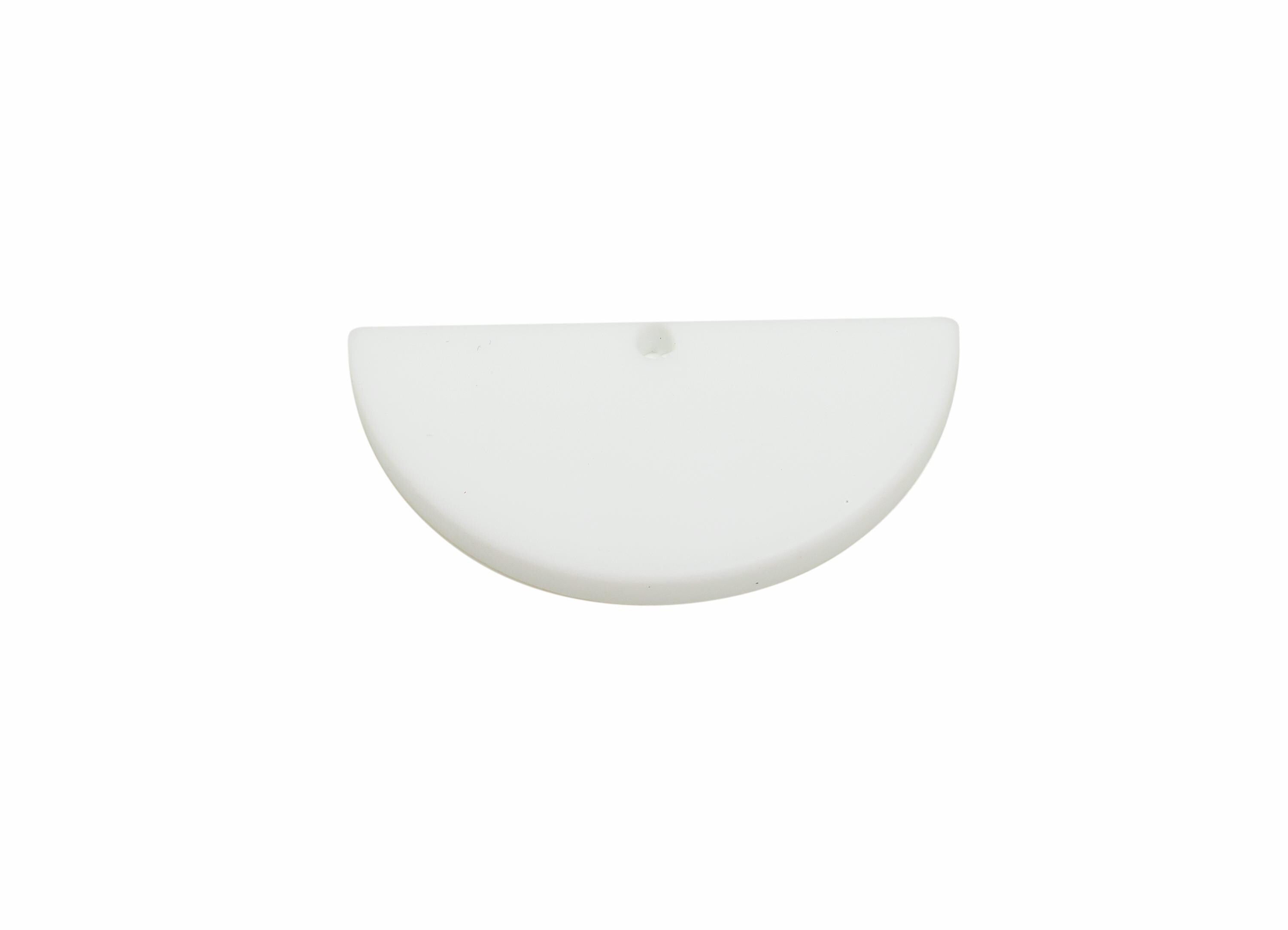 Acrylic White Half Circle Charm - Matte Semicircle Piece - Geometric Craft Supplies for Earring - Color Code: A1053 - 28x13x2mm-AC3649-A1053 - DOMEDBAZAAR