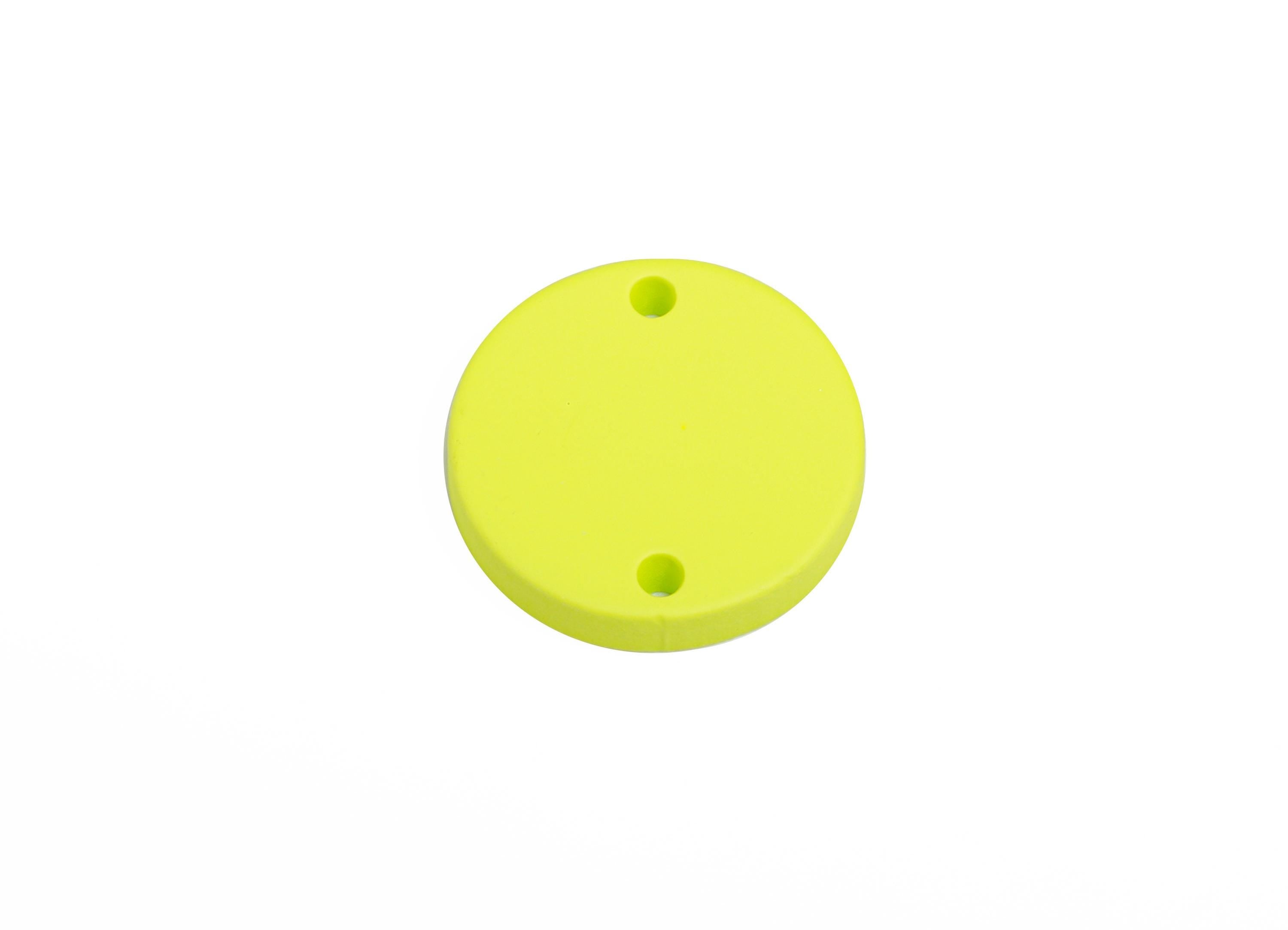 Acrylic Green Circle Connector - Matte Round Piece - Crafting Jewelry Supply for Earring - Color Code: A1058 - 17.7x17.7x2.8mm- AC3654-A1058 - DOMEDBAZAAR