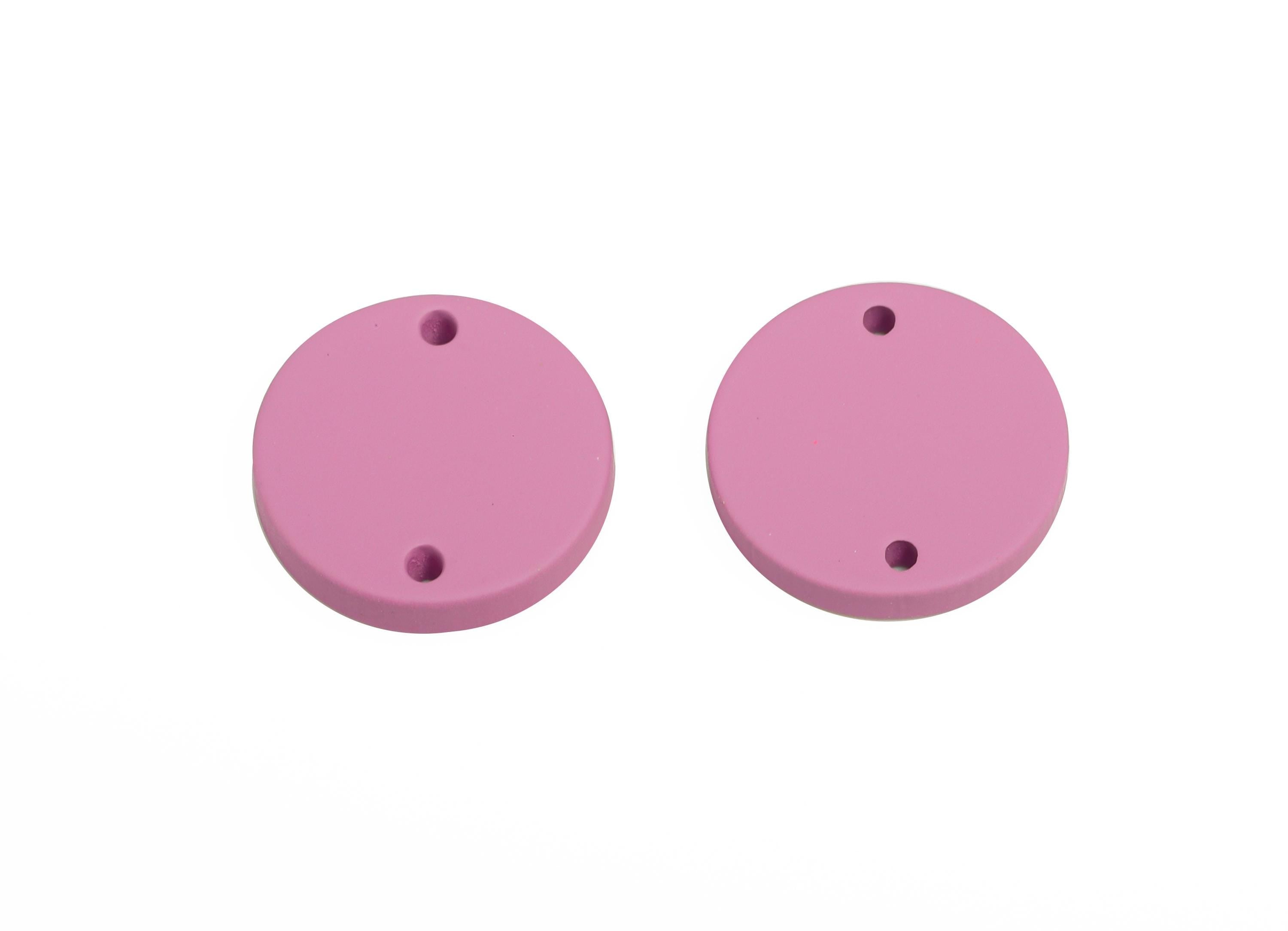 Acrylic Purple Circle Connector - Matte Round Piece - Crafting Jewelry Supply for Earring - Color Code: A1060 -17.7x17.7x2.8mm- AC3654-A1060 - DOMEDBAZAAR