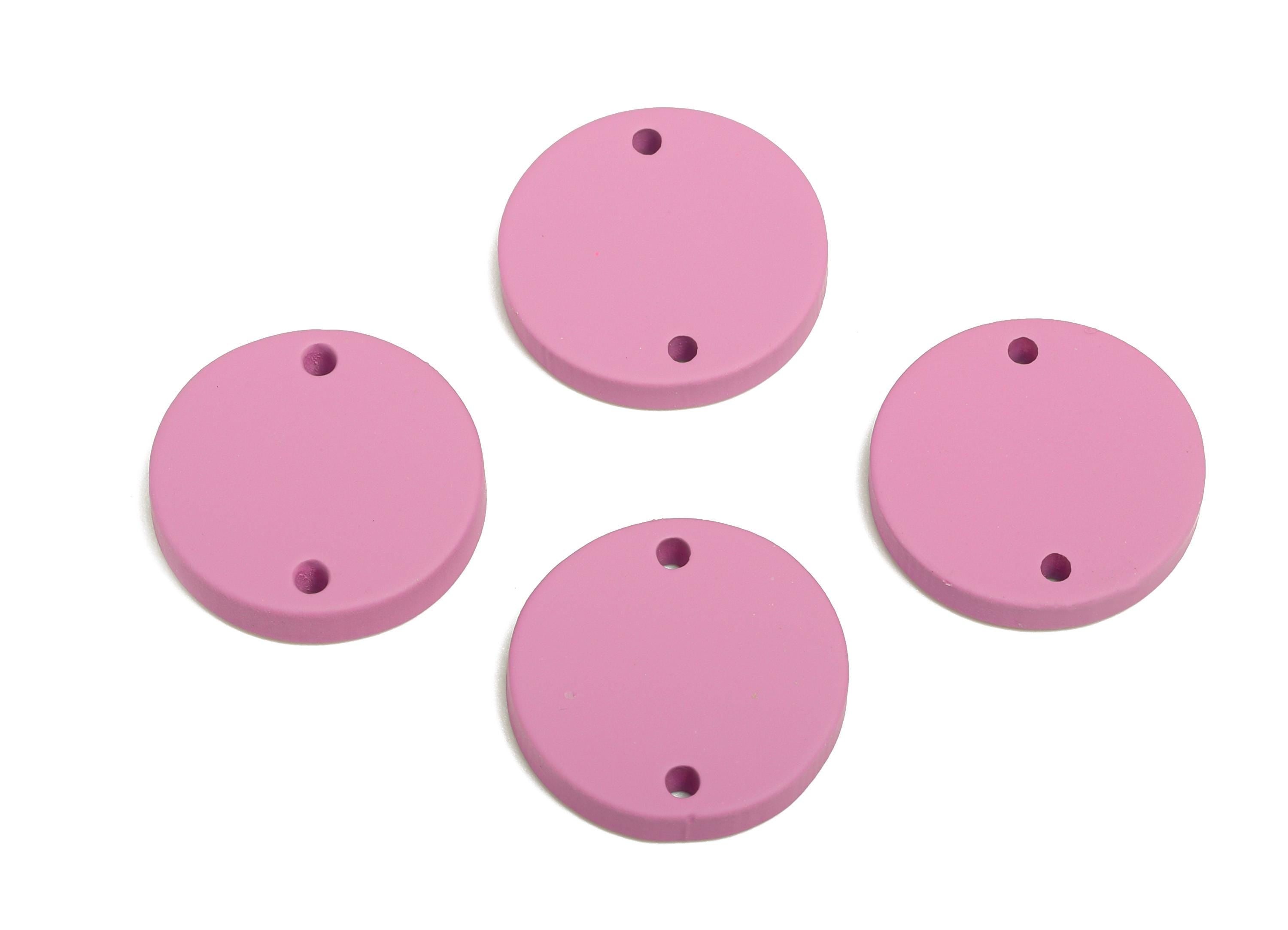 Acrylic Purple Circle Connector - Matte Round Piece - Crafting Jewelry Supply for Earring - Color Code: A1060 -17.7x17.7x2.8mm- AC3654-A1060 - DOMEDBAZAAR