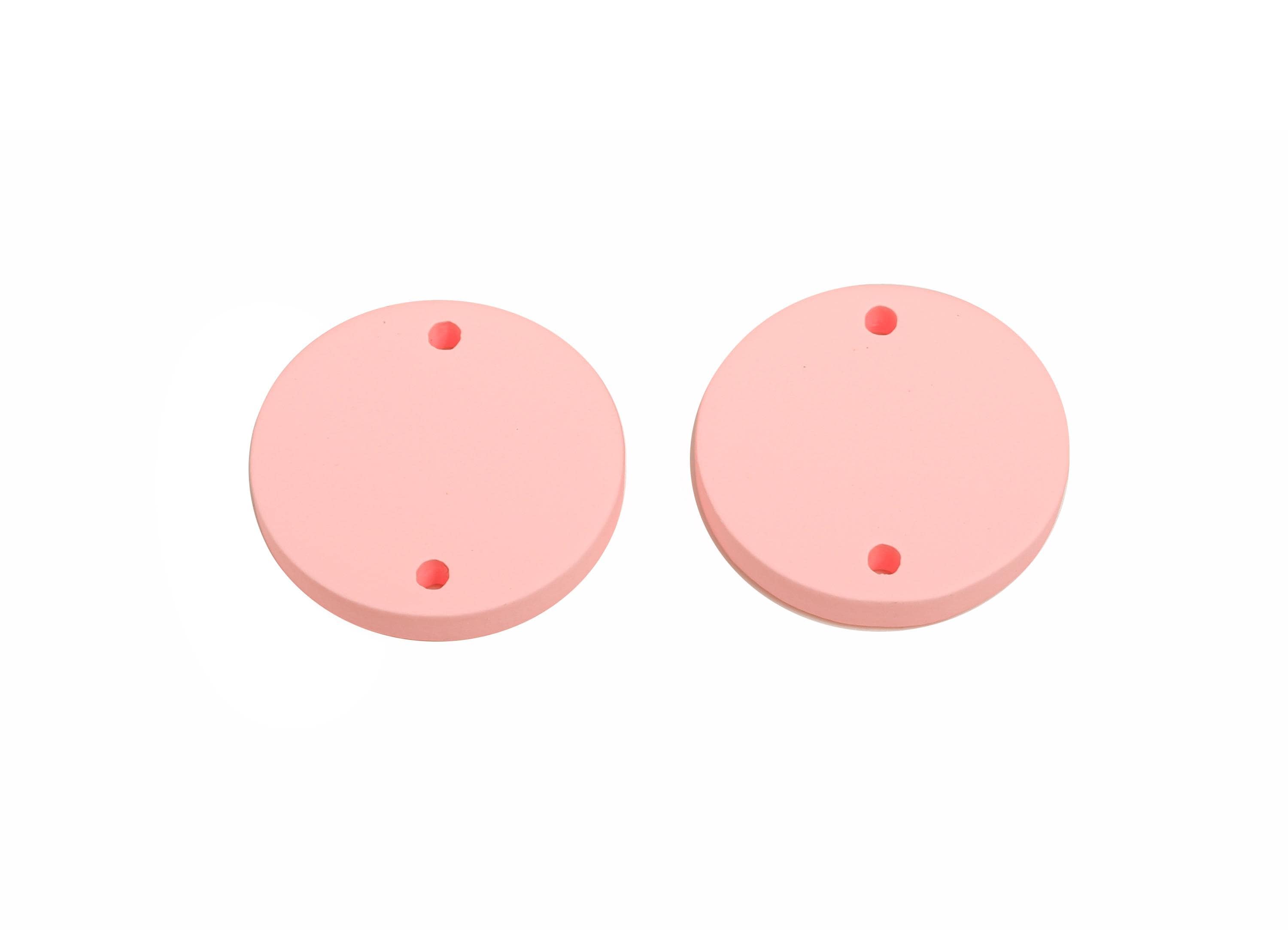 Acrylic Pink Circle Connector - Matte Round Piece - Crafting Jewelry Supply for Earring - Color Code: A1061 -17.7x17.7x2.8mm- AC3654-A1061 - DOMEDBAZAAR