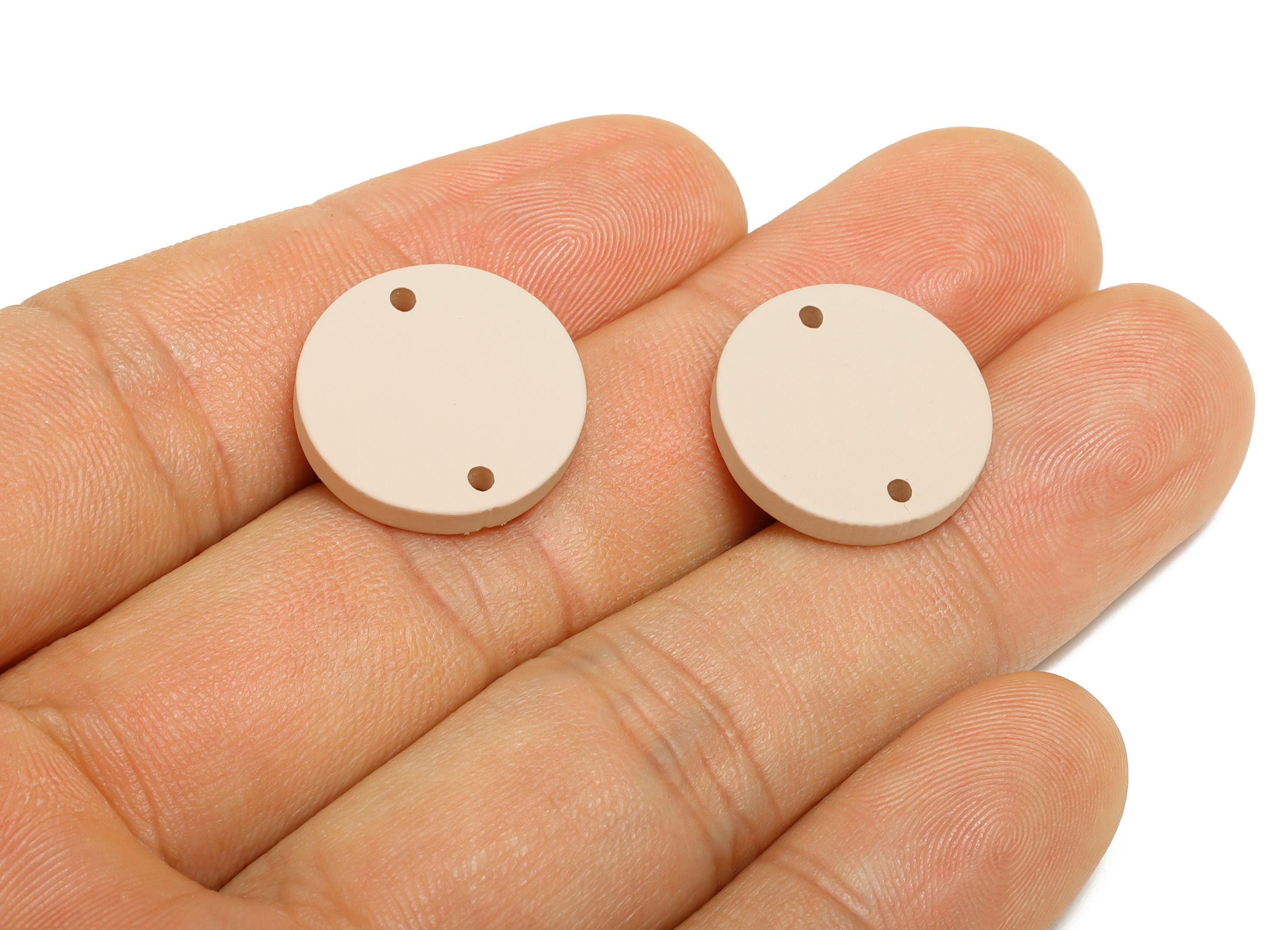 Acrylic Circle Connector - Matte Round Piece - Crafting Jewelry Supply for Earring - Color Code: A1062 - 17.7x17.7x2.8mm - AC3654-A1062 - DOMEDBAZAAR