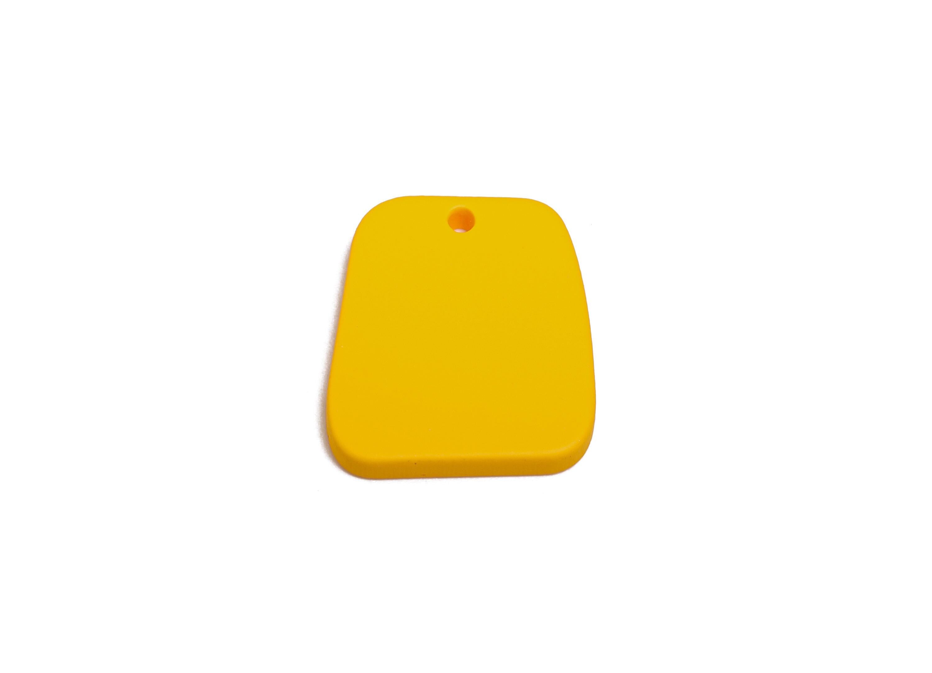 Acrylic Yellow Trapezoid Charm - Matte Geometry Charm - DIY Lightweight Flat Craft Piece - Color Code:A1057 - 20x18x2mm-AC3669-A1057 - DOMEDBAZAAR