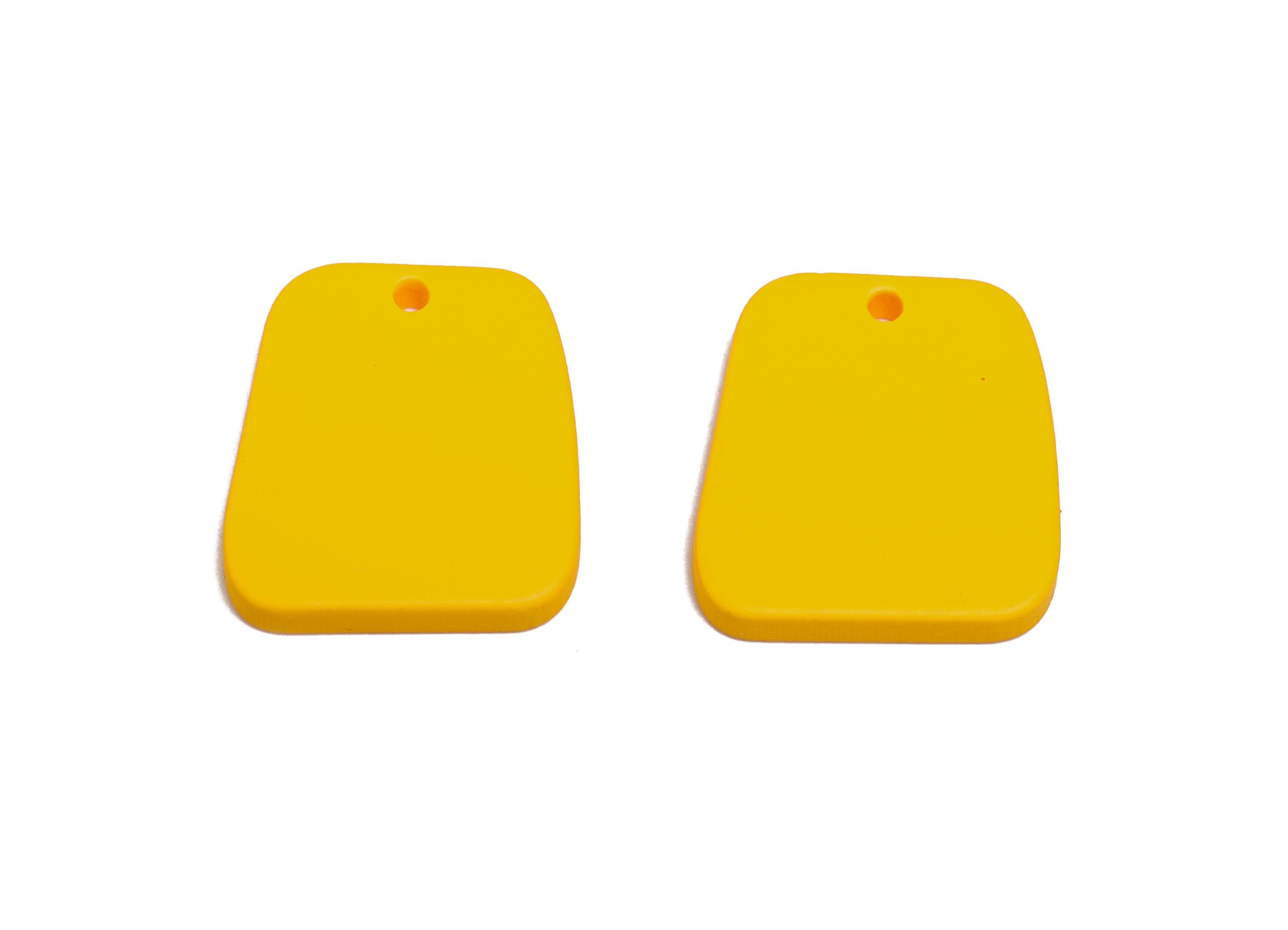 Acrylic Yellow Trapezoid Charm - Matte Geometry Charm - DIY Lightweight Flat Craft Piece - Color Code:A1057 - 20x18x2mm-AC3669-A1057 - DOMEDBAZAAR