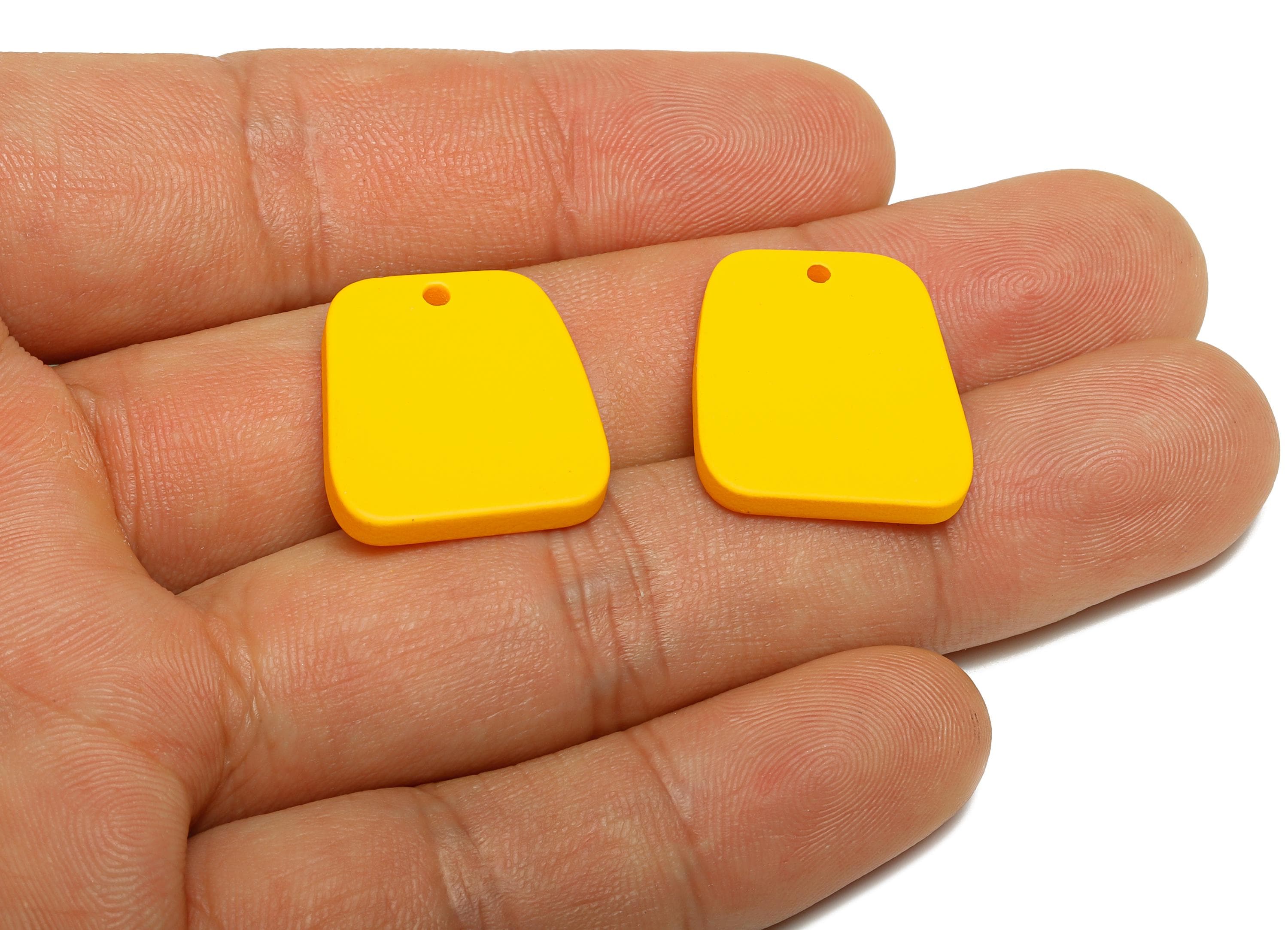 Acrylic Yellow Trapezoid Charm - Matte Geometry Charm - DIY Lightweight Flat Craft Piece - Color Code:A1057 - 20x18x2mm-AC3669-A1057 - DOMEDBAZAAR